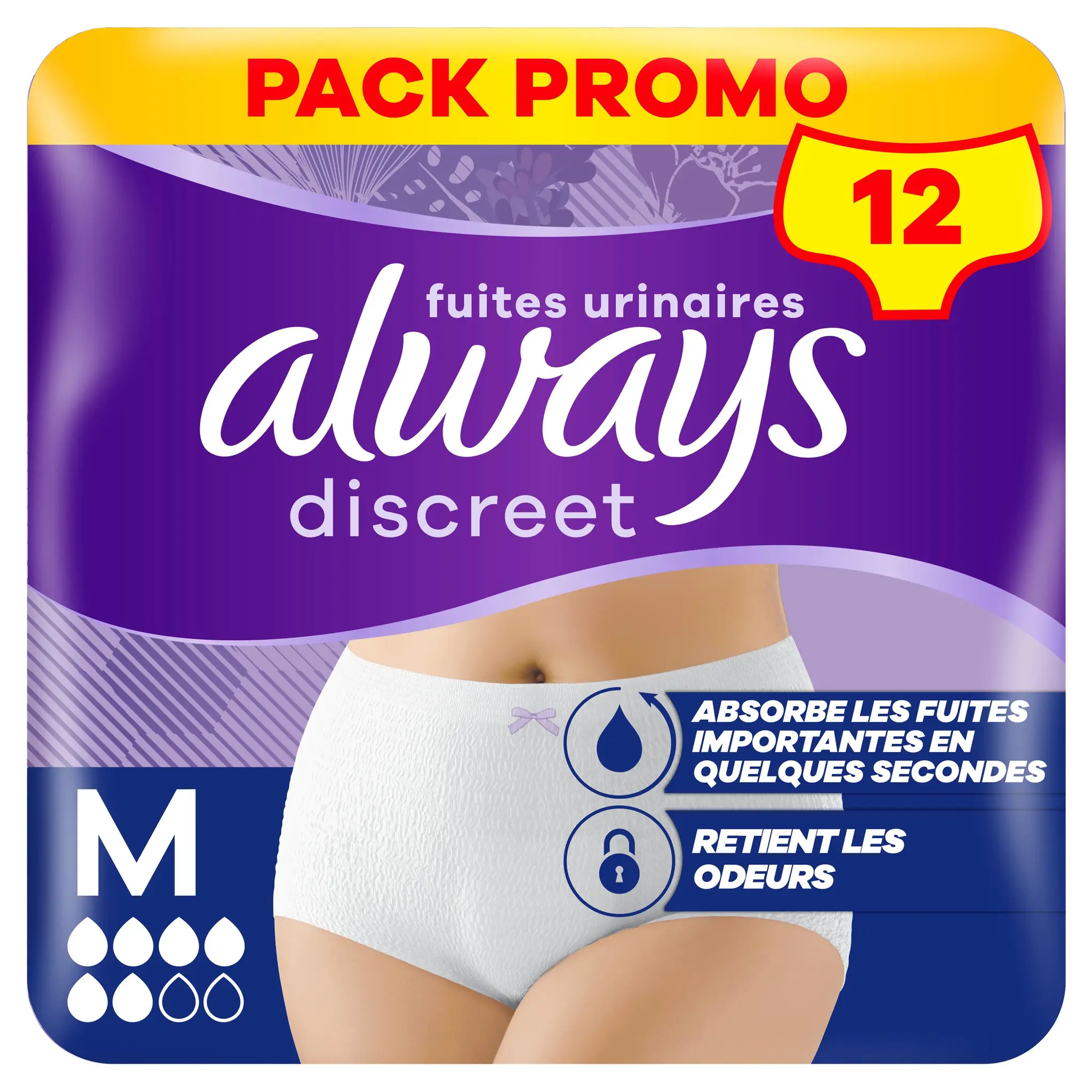ALWAYS Discreet Culottes pour fuites urinaires taille M