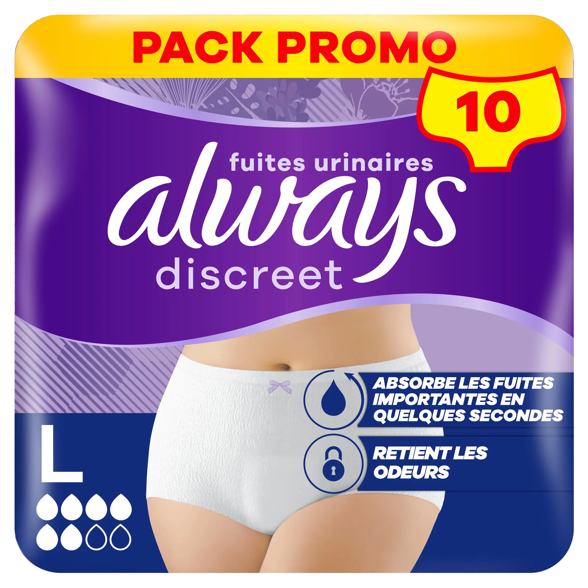 ALWAYS Discreet Culottes pour fuites urinaires taille L