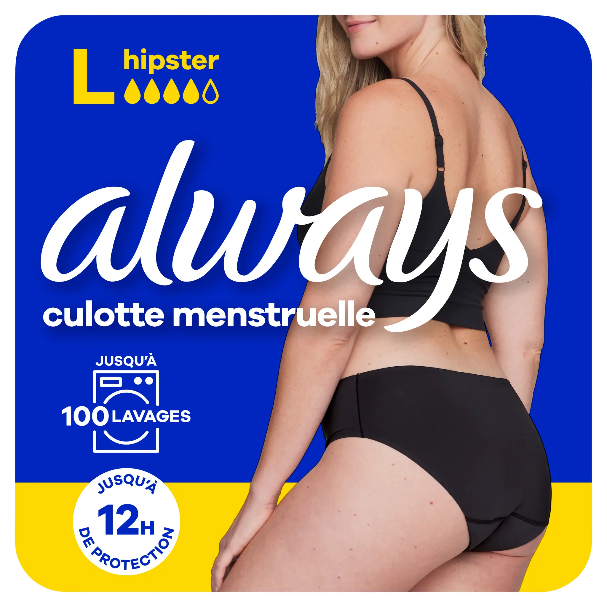ALWAYS Culotte menstruelle noire lavable taille L 42/44