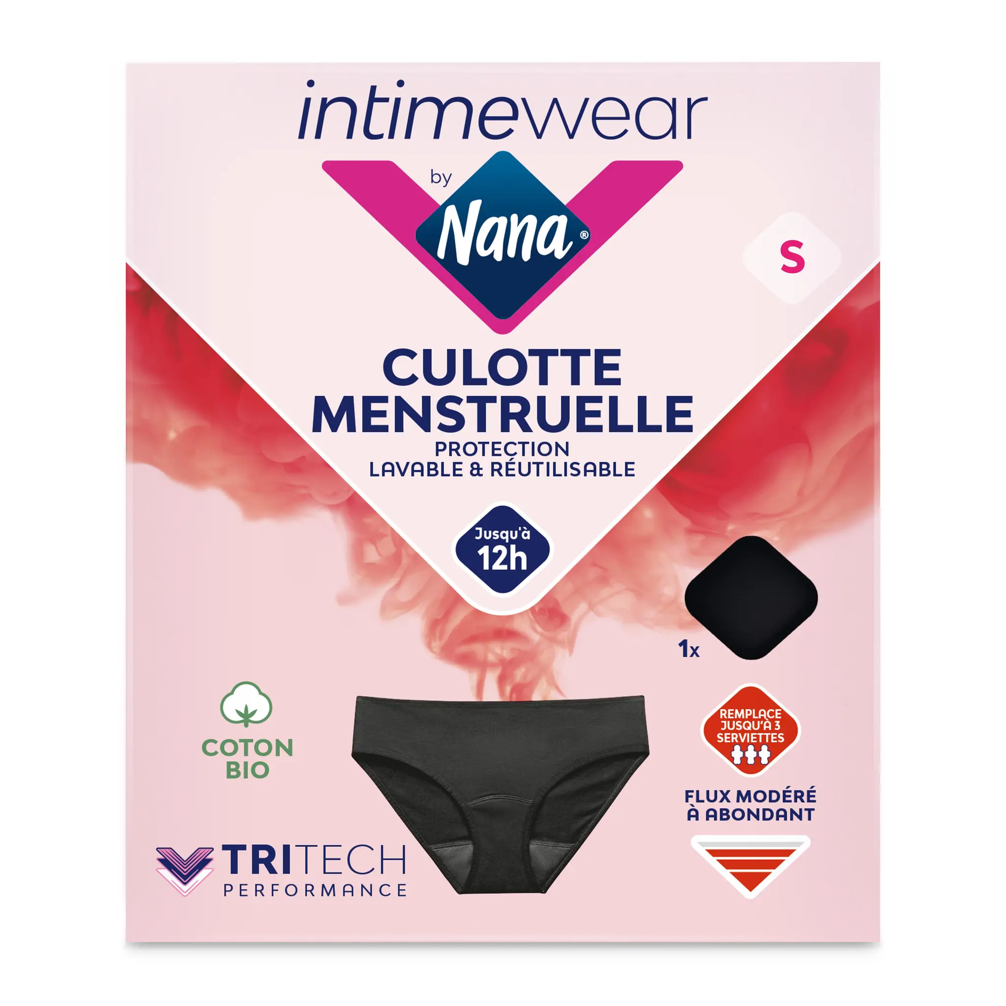 NANA Culotte menstruelle en coton noir