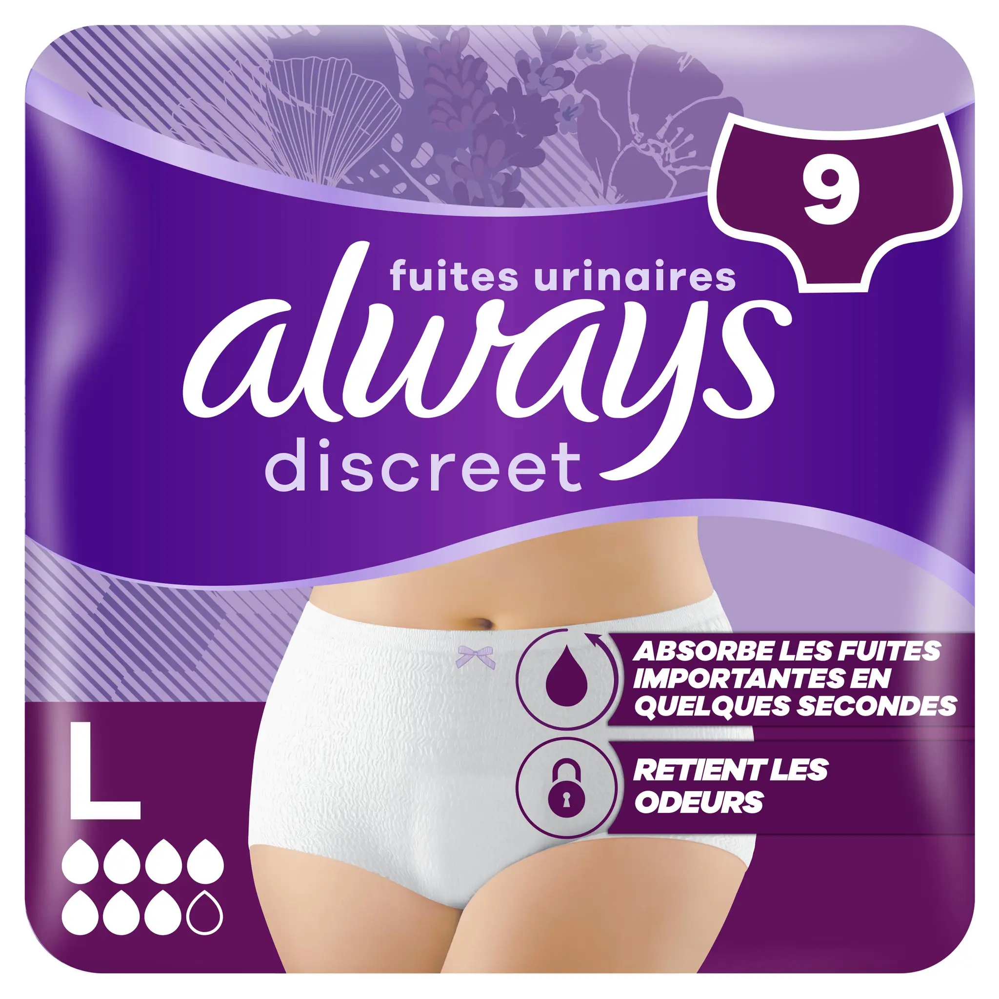 ALWAYS Discreet Culottes pour fuites urinaires taille L