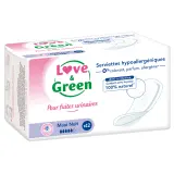 LOVE & GREEN Serviettes pour fuites urinaires hypoallergéniques maxi nuit