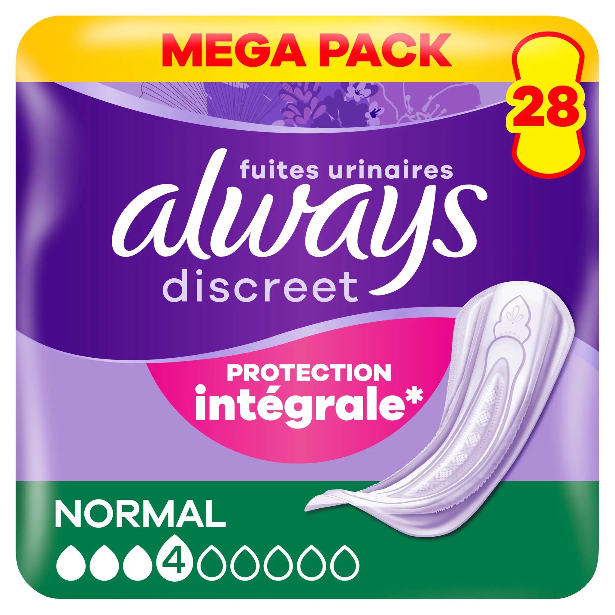 ALWAYS Discreet Serviettes pour fuites urinaires normal
