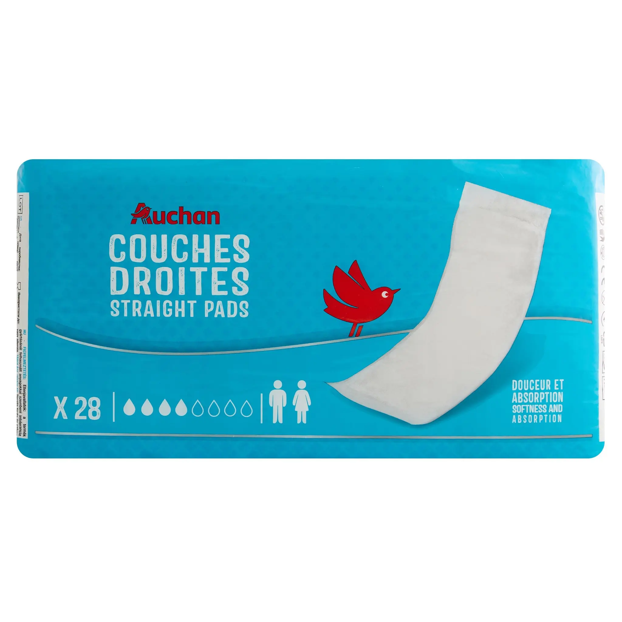 AUCHAN Couches droites pour incontinence adulte