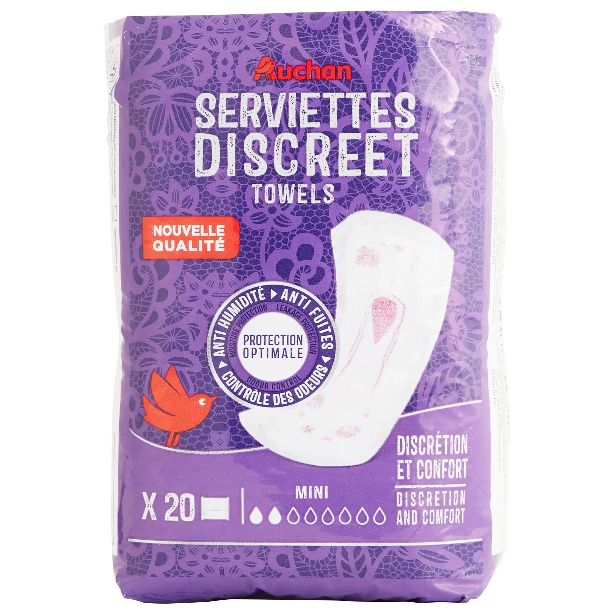 AUCHAN Discreet serviettes mini