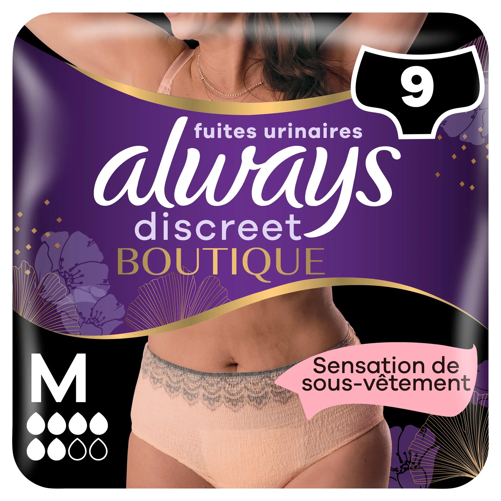 ALWAYS Discreet Culottes pour fuites urinaires beige taille M