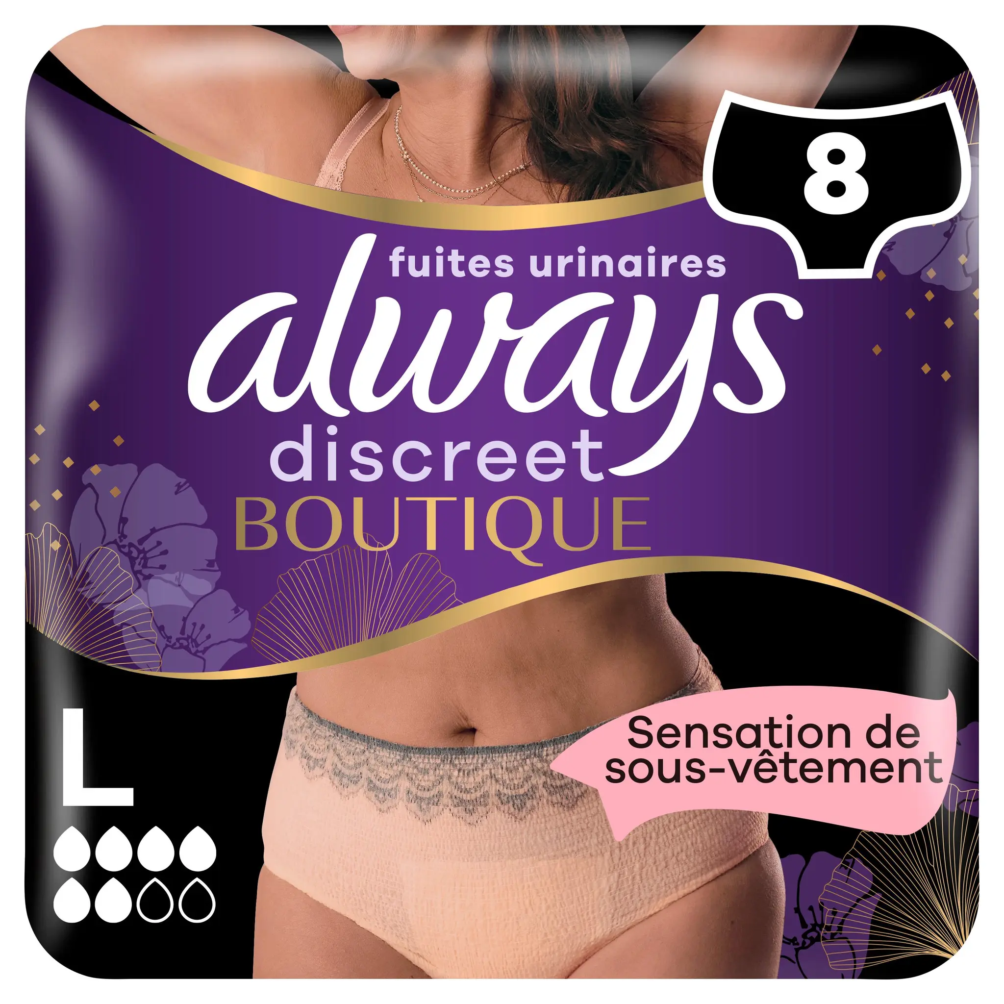 ALWAYS Discreet Culottes fuites urinaires beige taille L