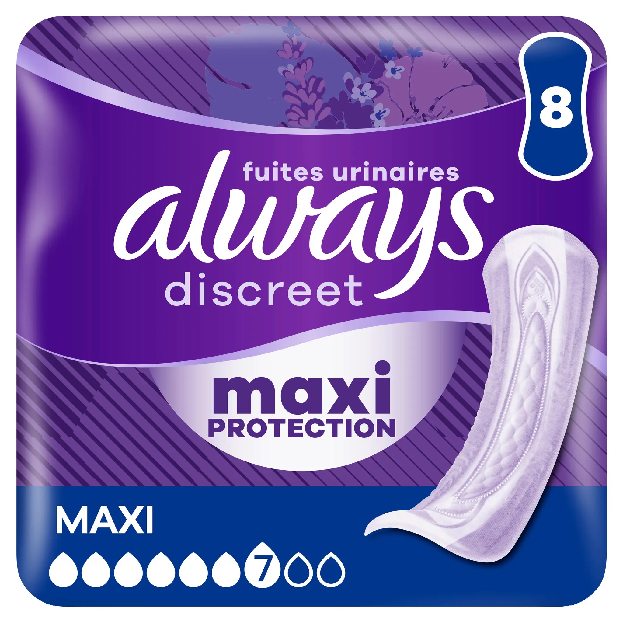 ALWAYS Discreet Serviettes pour fuites urinaires 7 gouttes