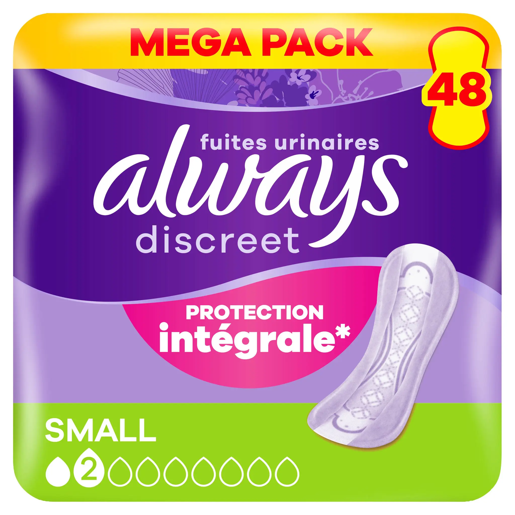 ALWAYS Discreet Serviettes pour fuites urinaires taille S