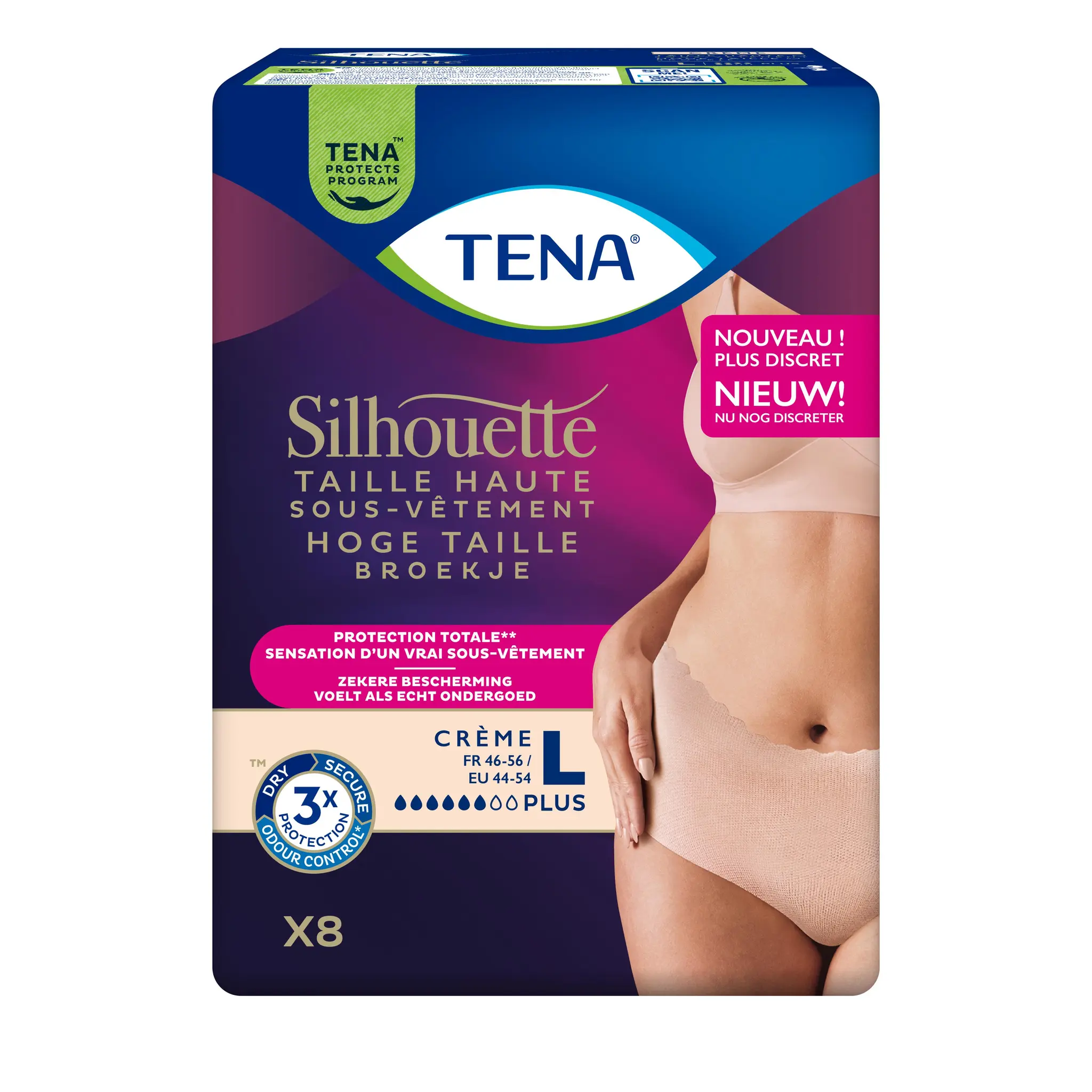 TENA Silhouette Sous vêtement taille haute crème taille L