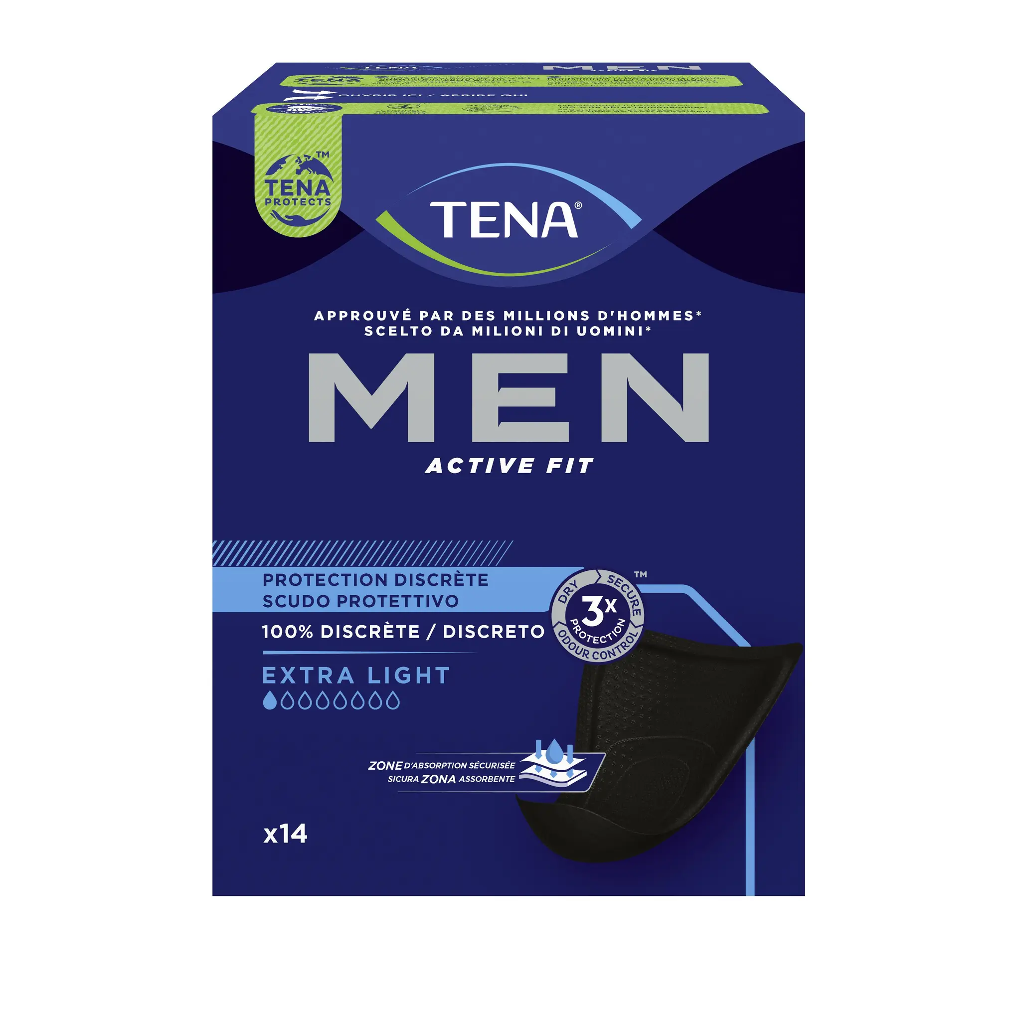 TENA MEN Active fit Protection 100% discrète pour homme extra light