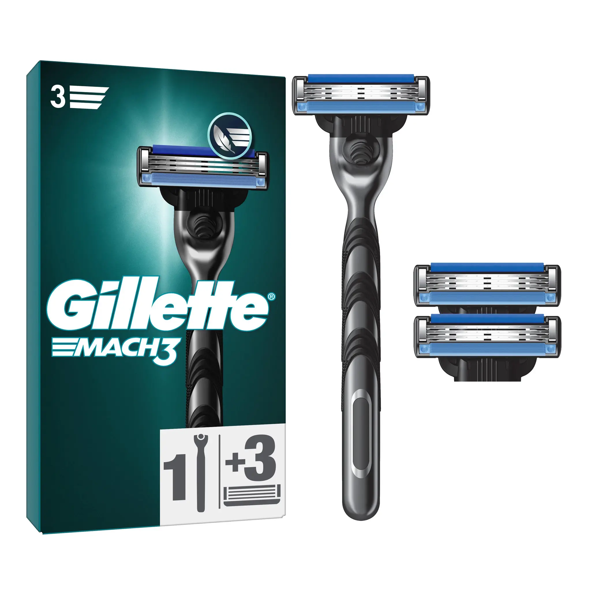GILLETTE Mach3 Rasoir avec recharges
