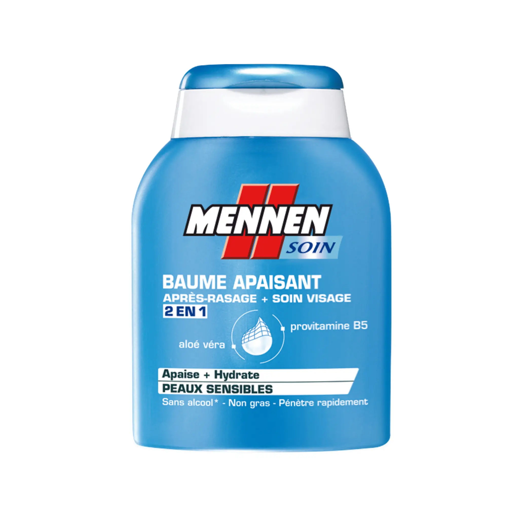 MENNEN Baume apaisant 2en1 après-rasage et soin visage peaux sensibles
