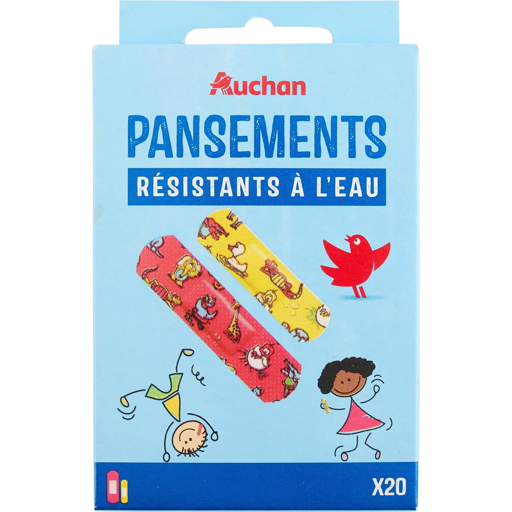 AUCHAN Pansement enfant résistant à l'eau 2 tailles