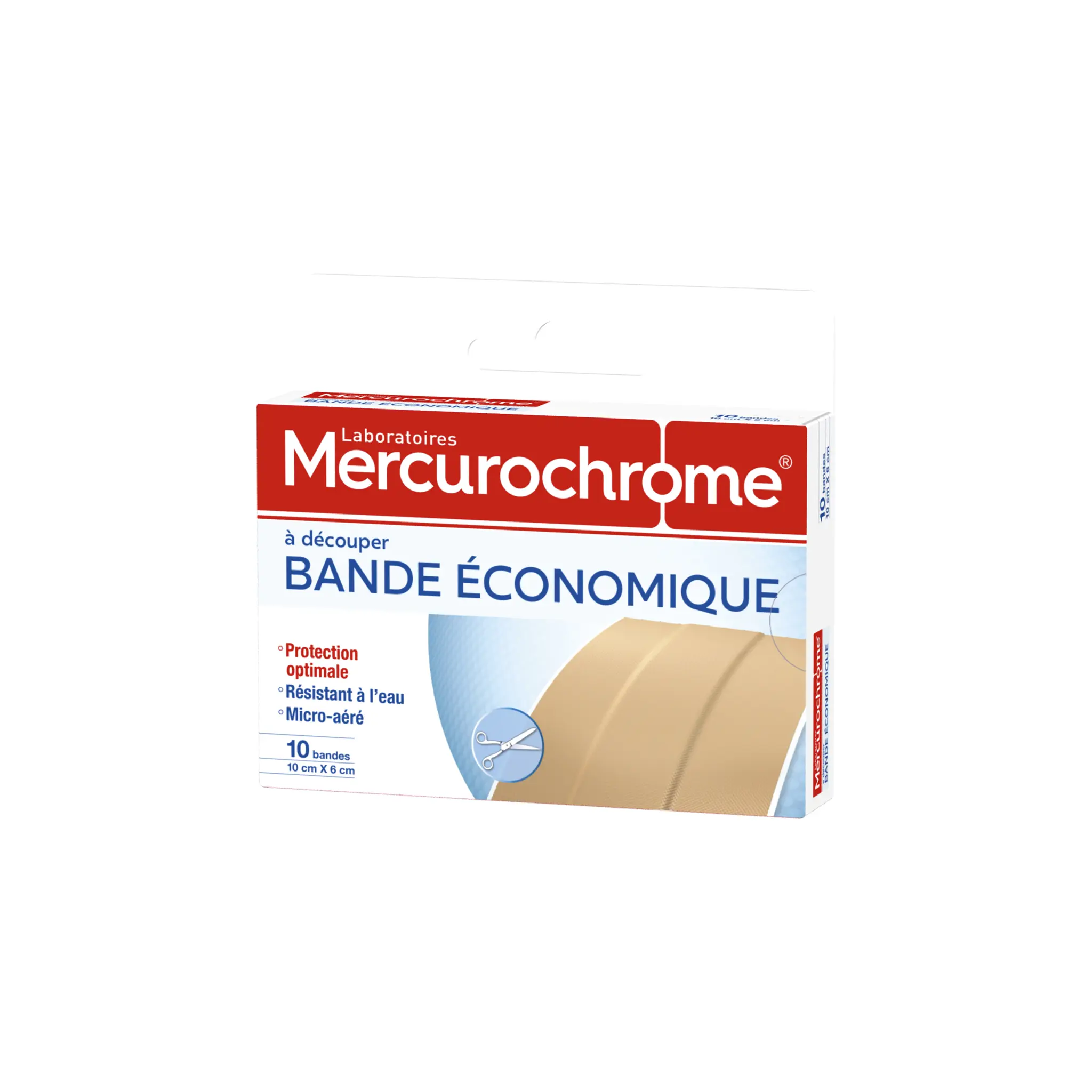 MERCUROCHROME Pansement bande à découper 10cmx6cm