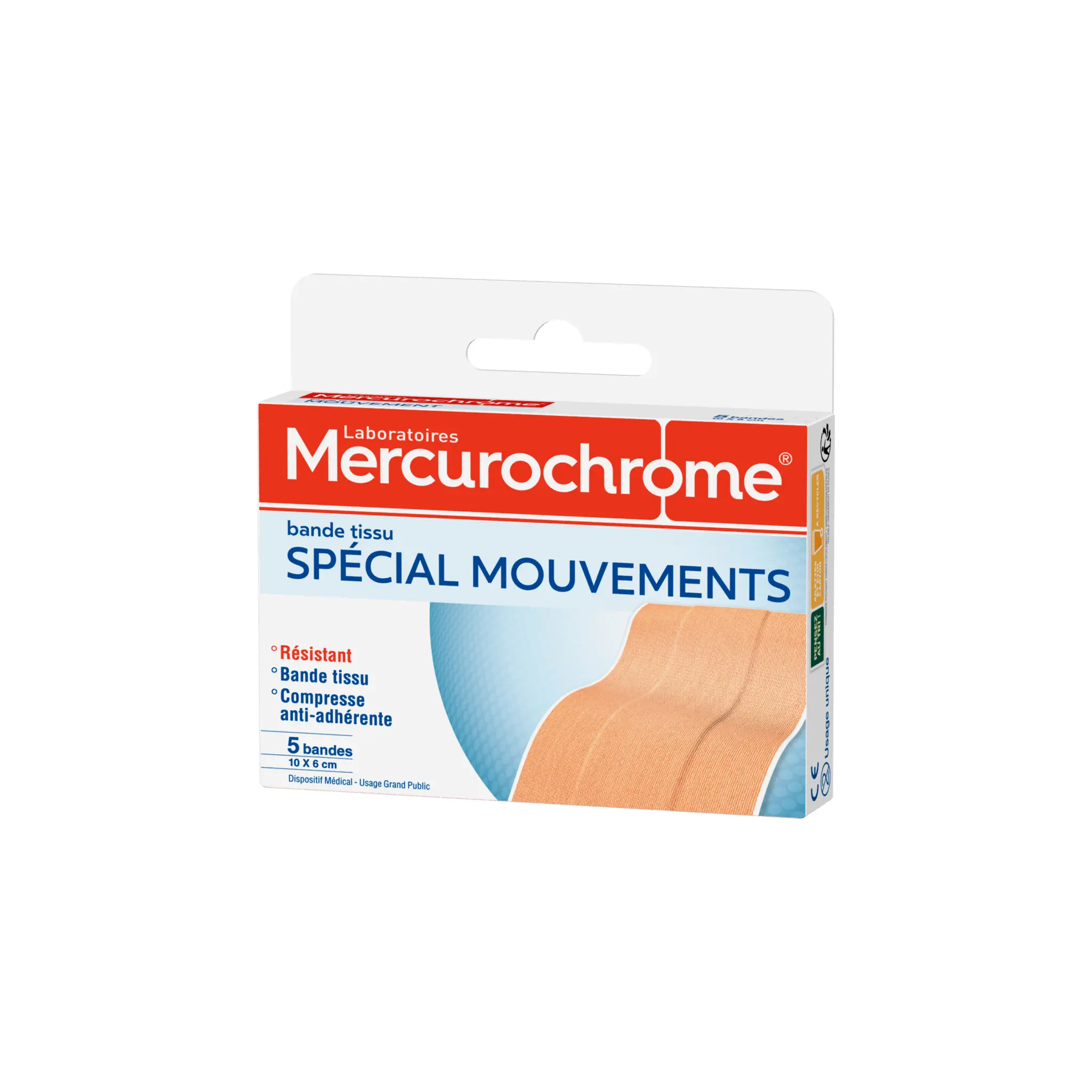 MERCUROCHROME Pansement bande à découper 10cmx6cm