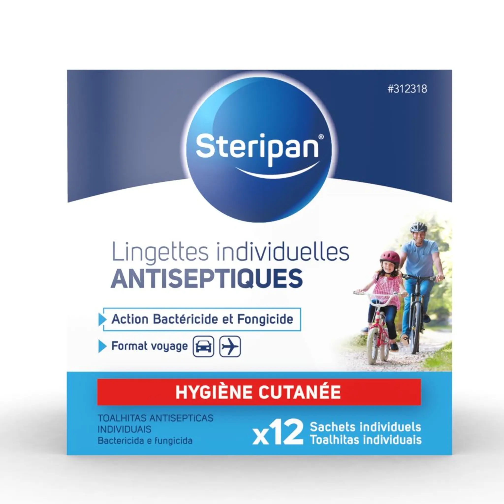 STERIPAN Lingettes individuelles antiseptiques hygiène cutanée