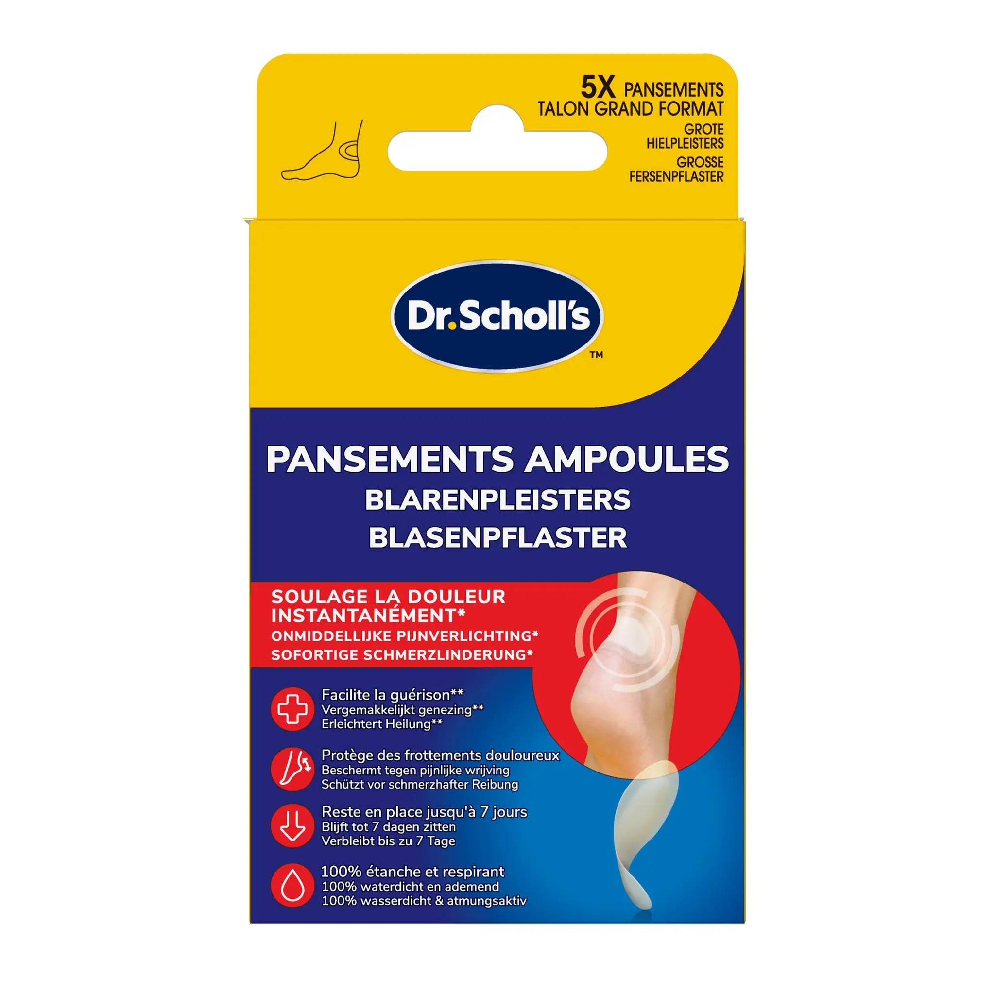 SCHOLL Pansements ampoules talon grand format
