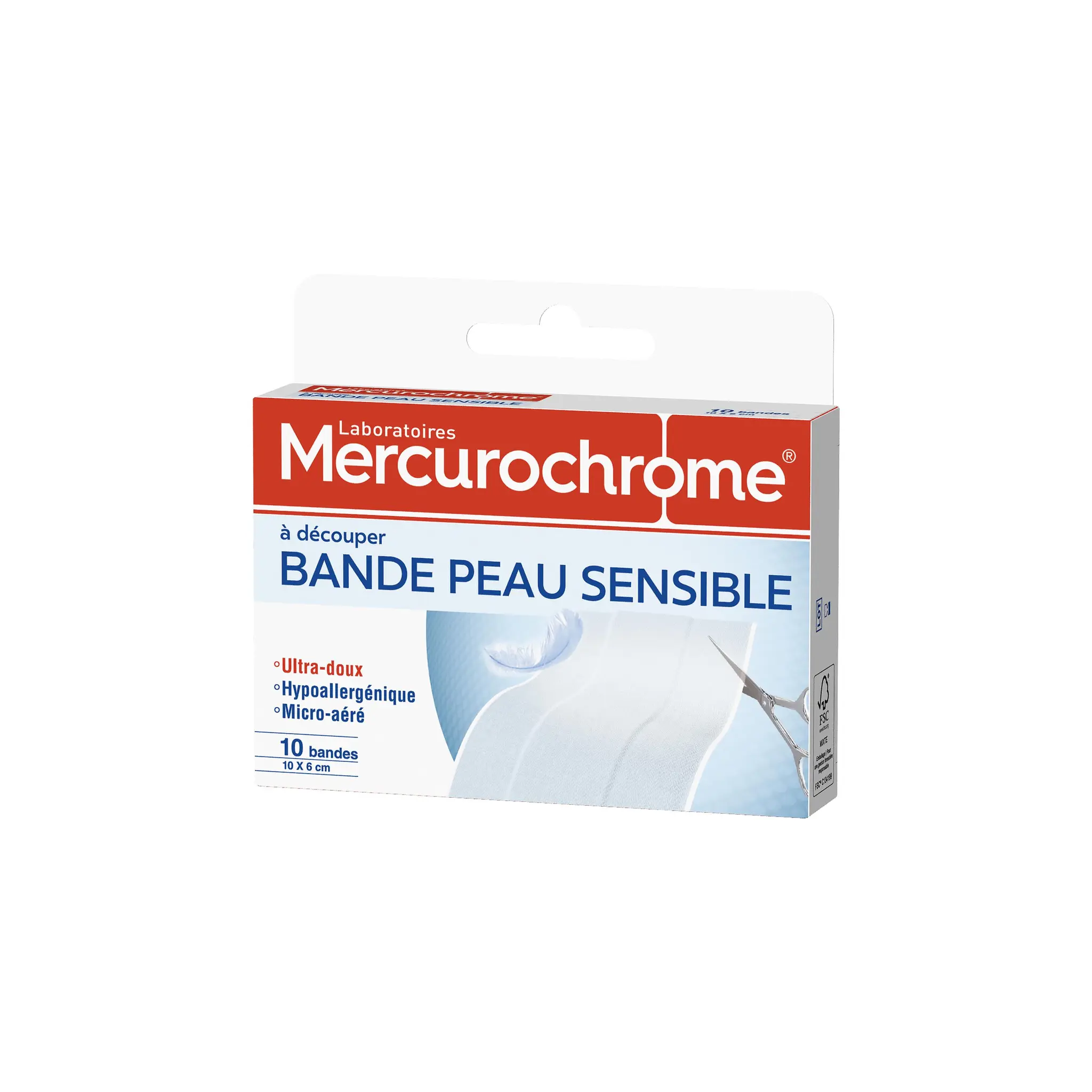 MERCUROCHROME Bande peau sensible à découper