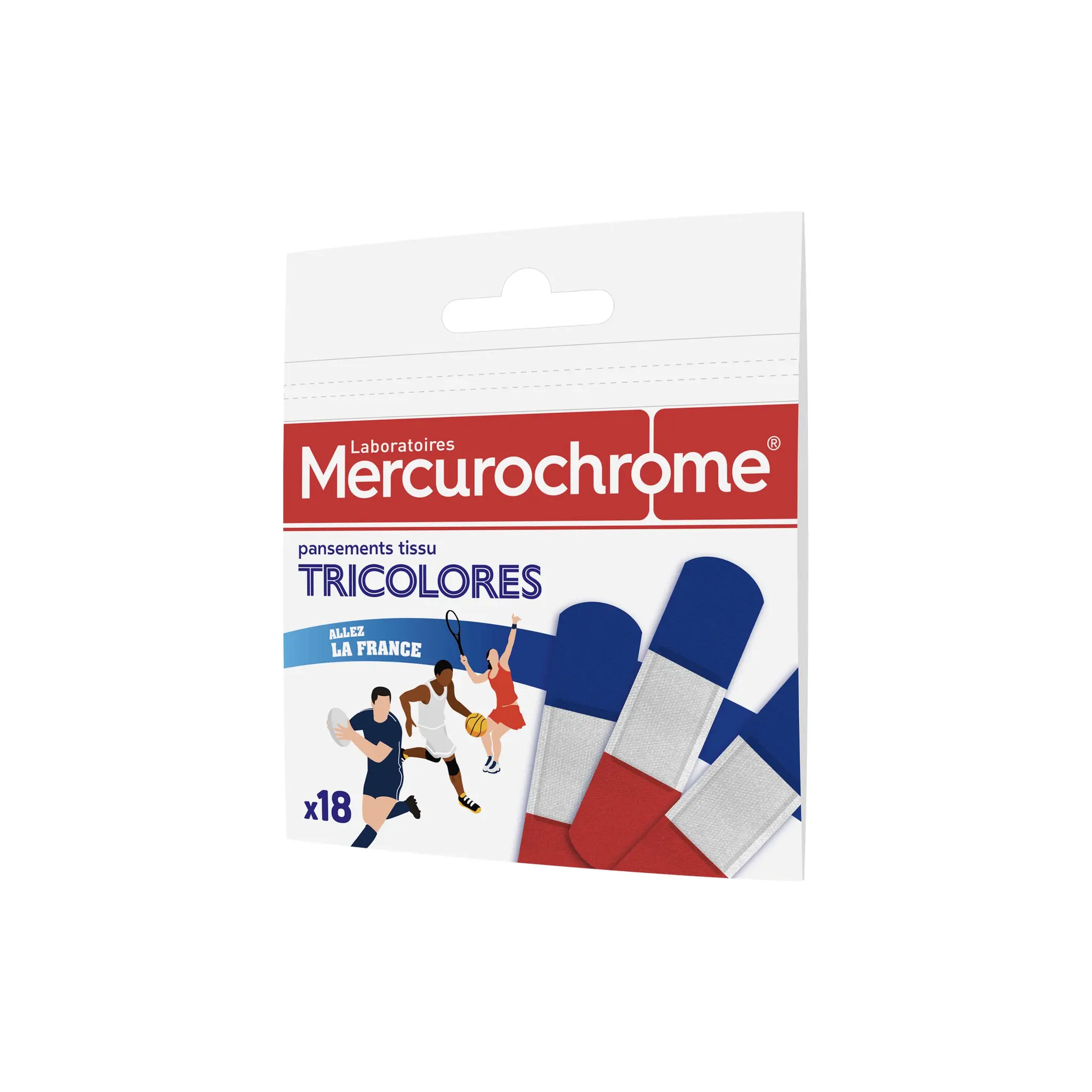 MERCUROCHROME Pansements tissu tricolores