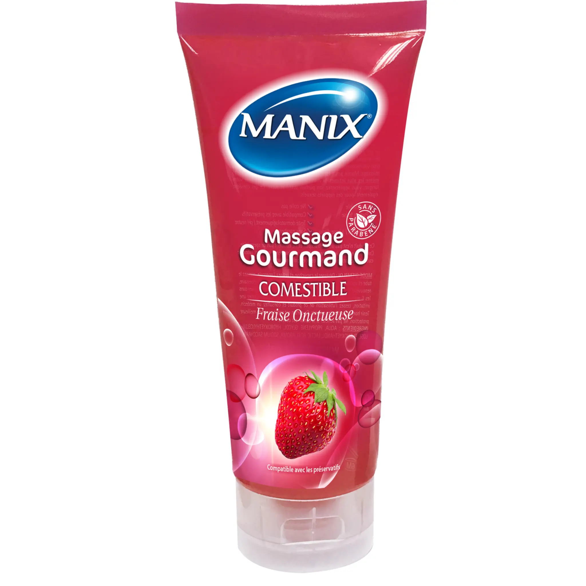 MANIX Gel massage gourmand comestible à la fraise onctueuse