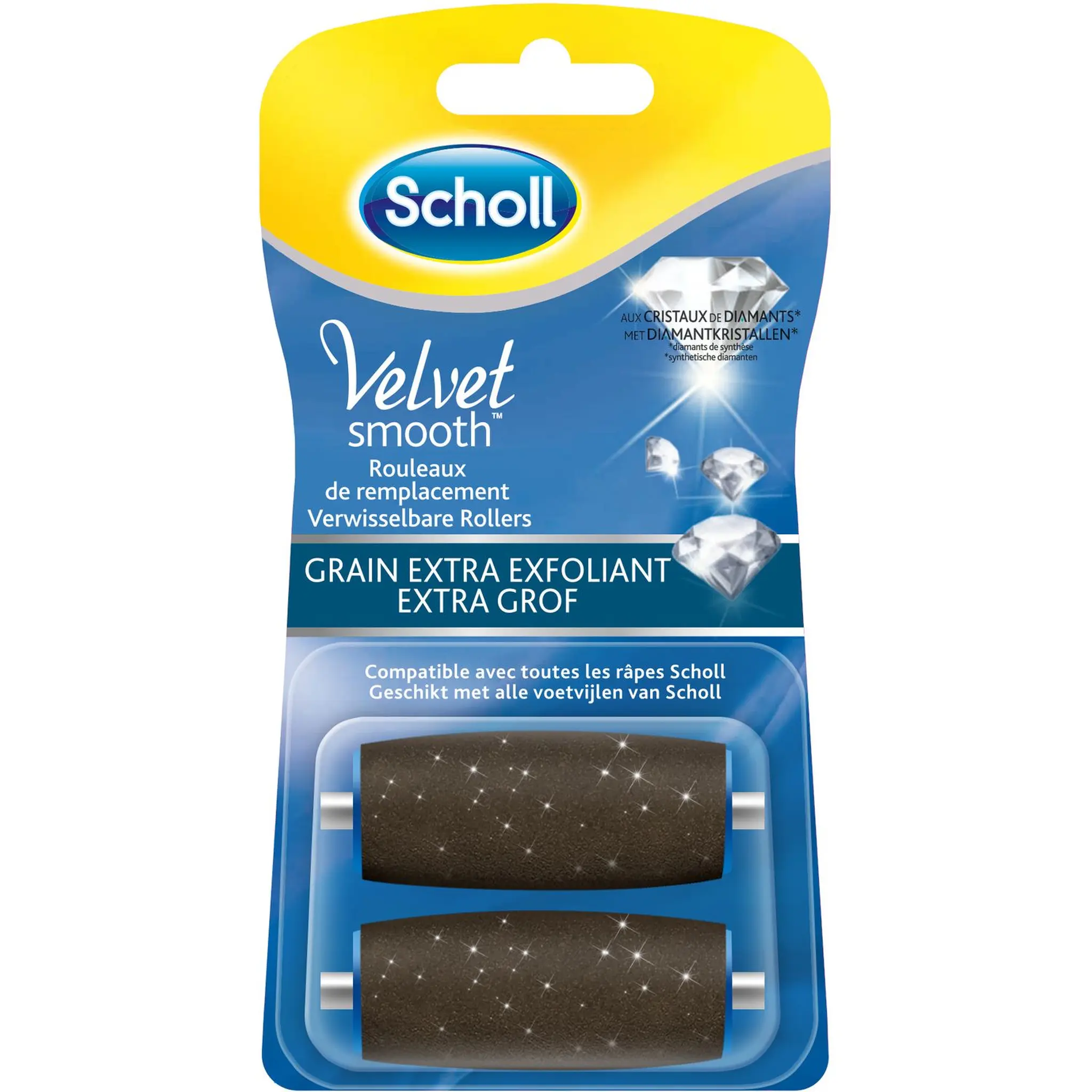 SCHOLL Velvet Smooth rouleaux de remplacement grain extra exfoliant pour râpe pieds