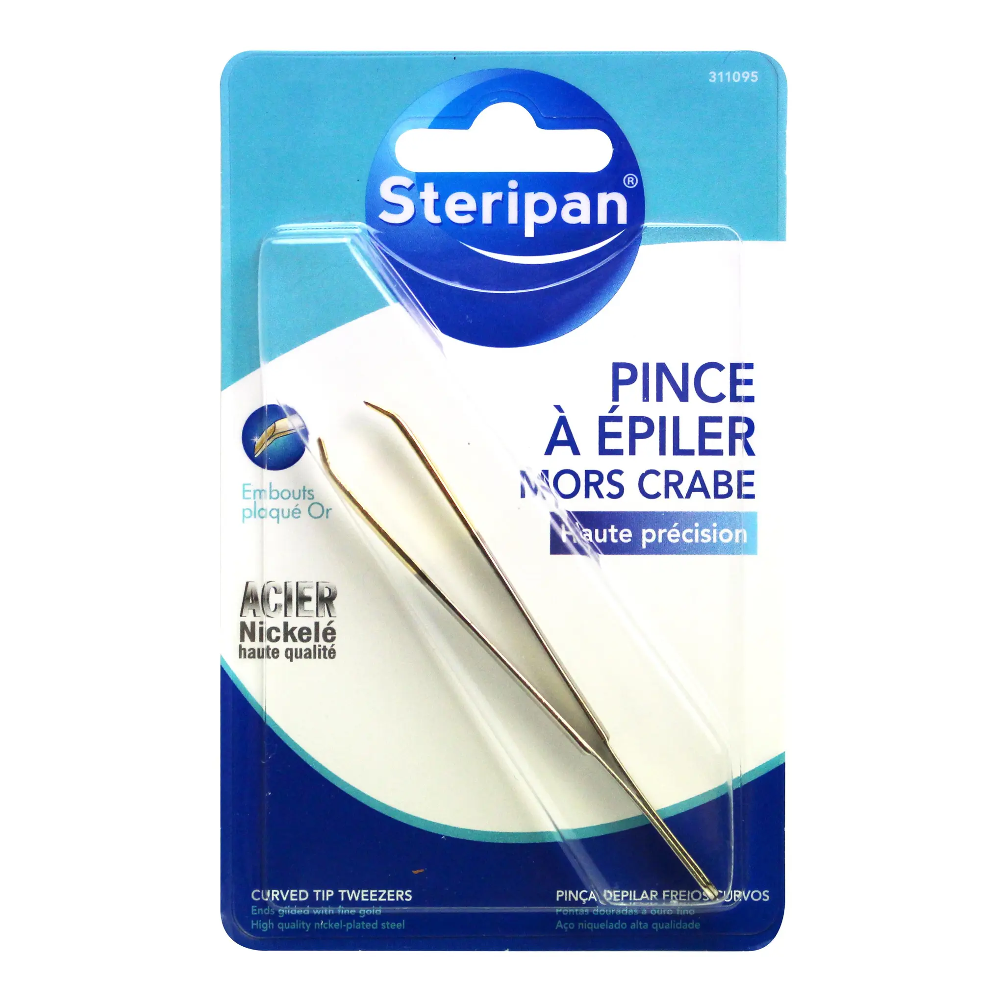 STERIPAN Pince à épiler mors crabe haute précision