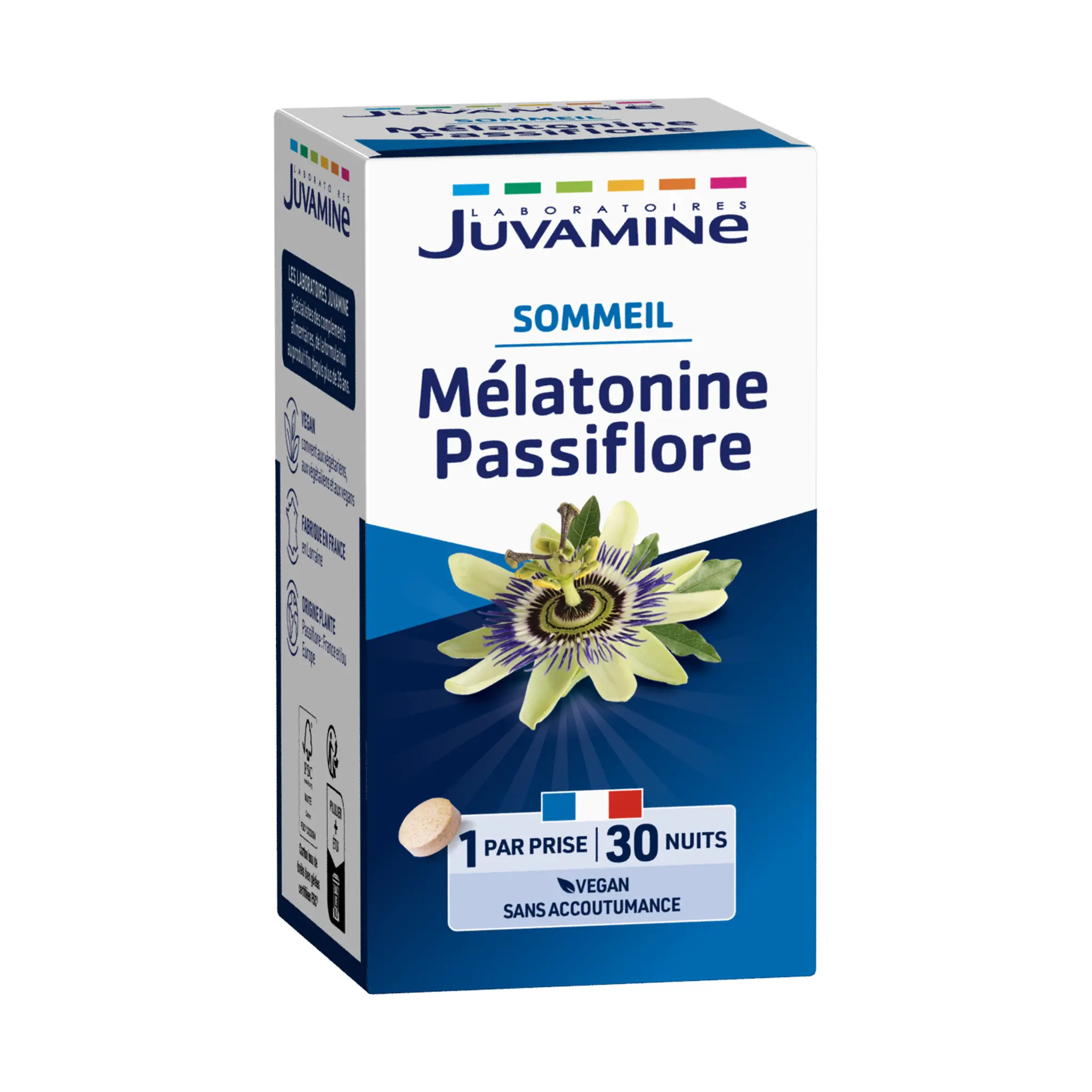 JUVAMINE Détente mélatonine passiflore Sommeil 3 actions en comprimés