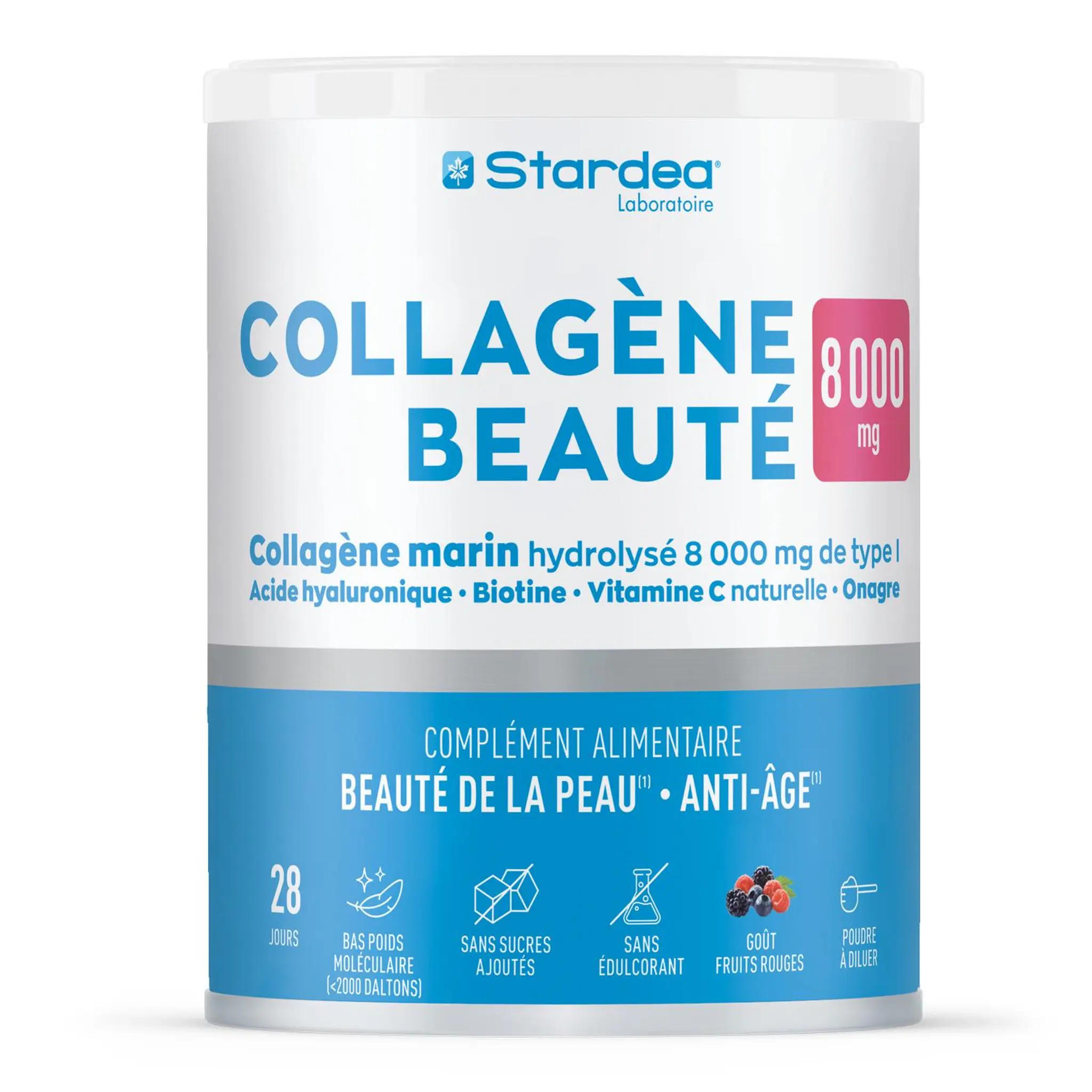 STARDEA Collagène marin 8000mg en poudre goût fruits rouges
