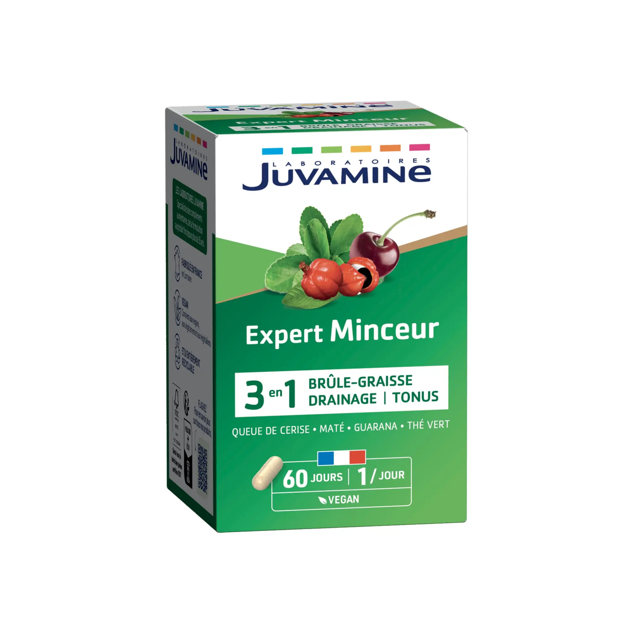 JUVAMINE Expert' Nature minceur queue de cerise maté guarana et thé vert en gélule