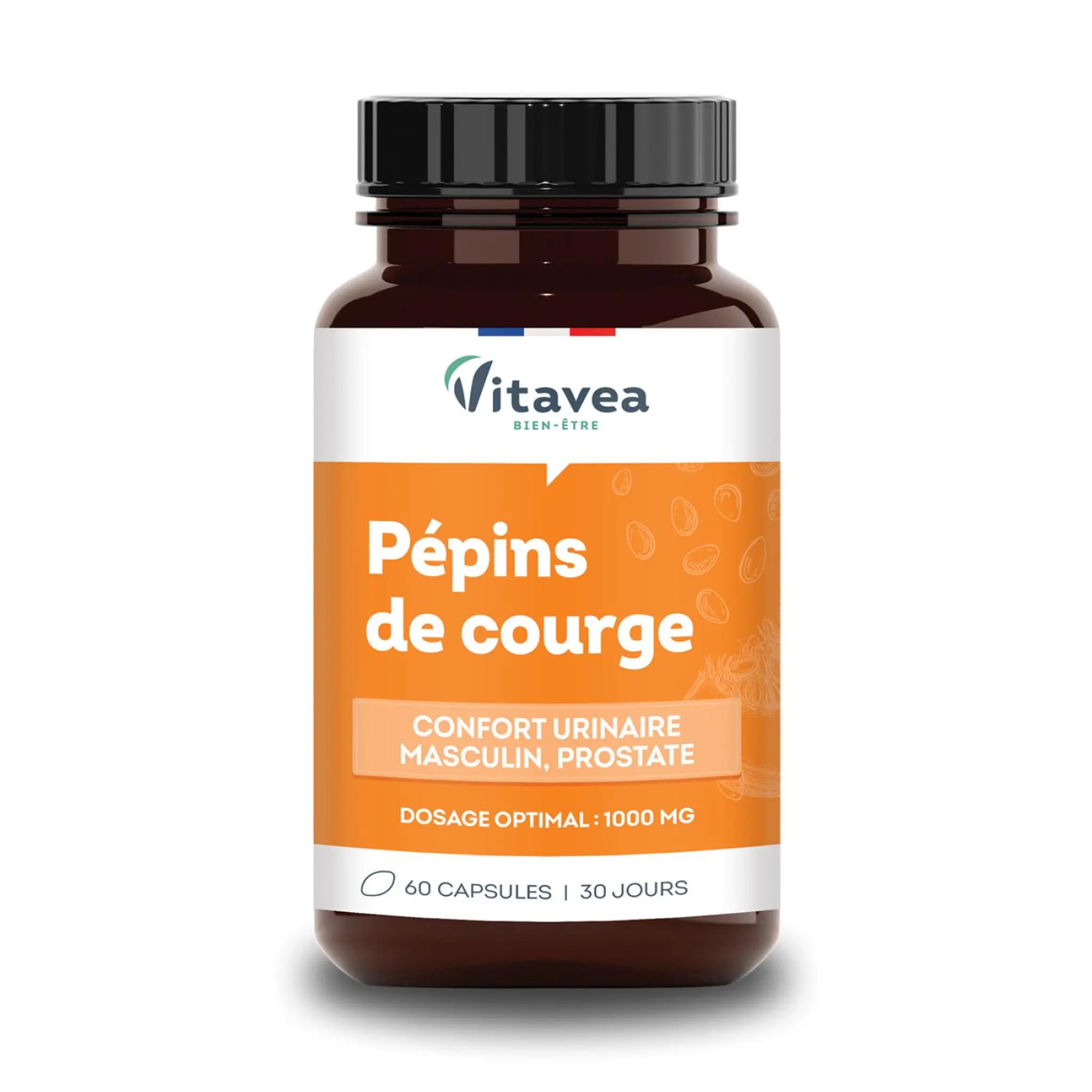 VITAVEA Complément alimentaire Pépins de courge pour confort urinaire masculine et prostate