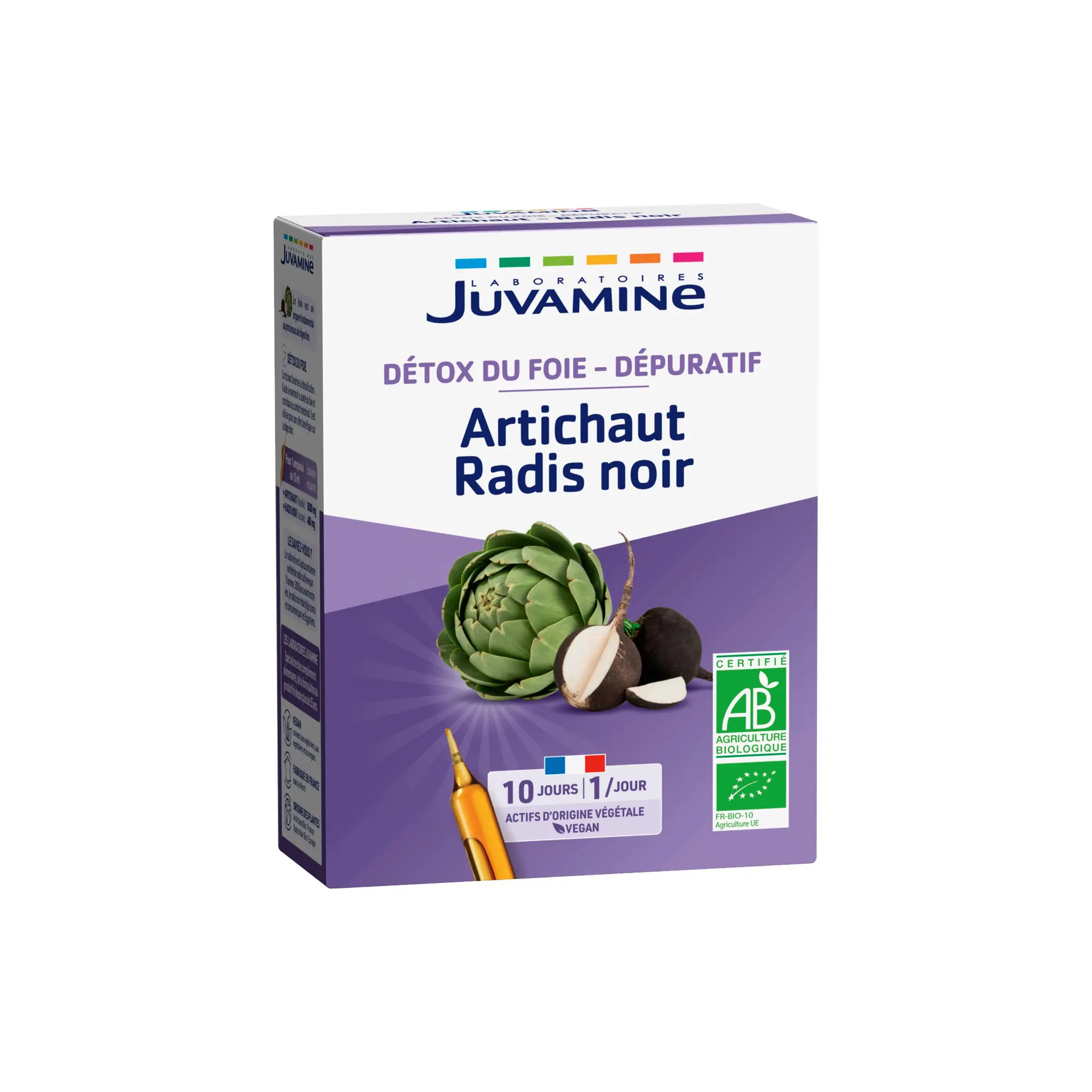 JUVAMINE Dépuratif Détoxifiant bio à l'artichaut et radis noir en ampoule