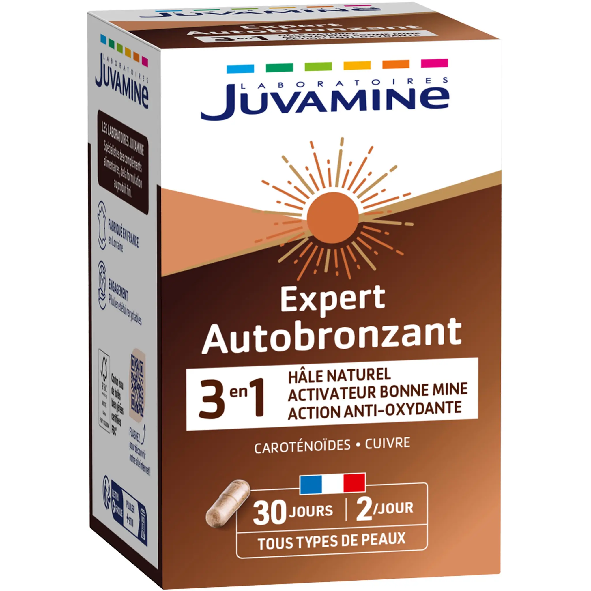 JUVAMINE Expert autobronzant 3 en 1 tous types de peaux en Gélules