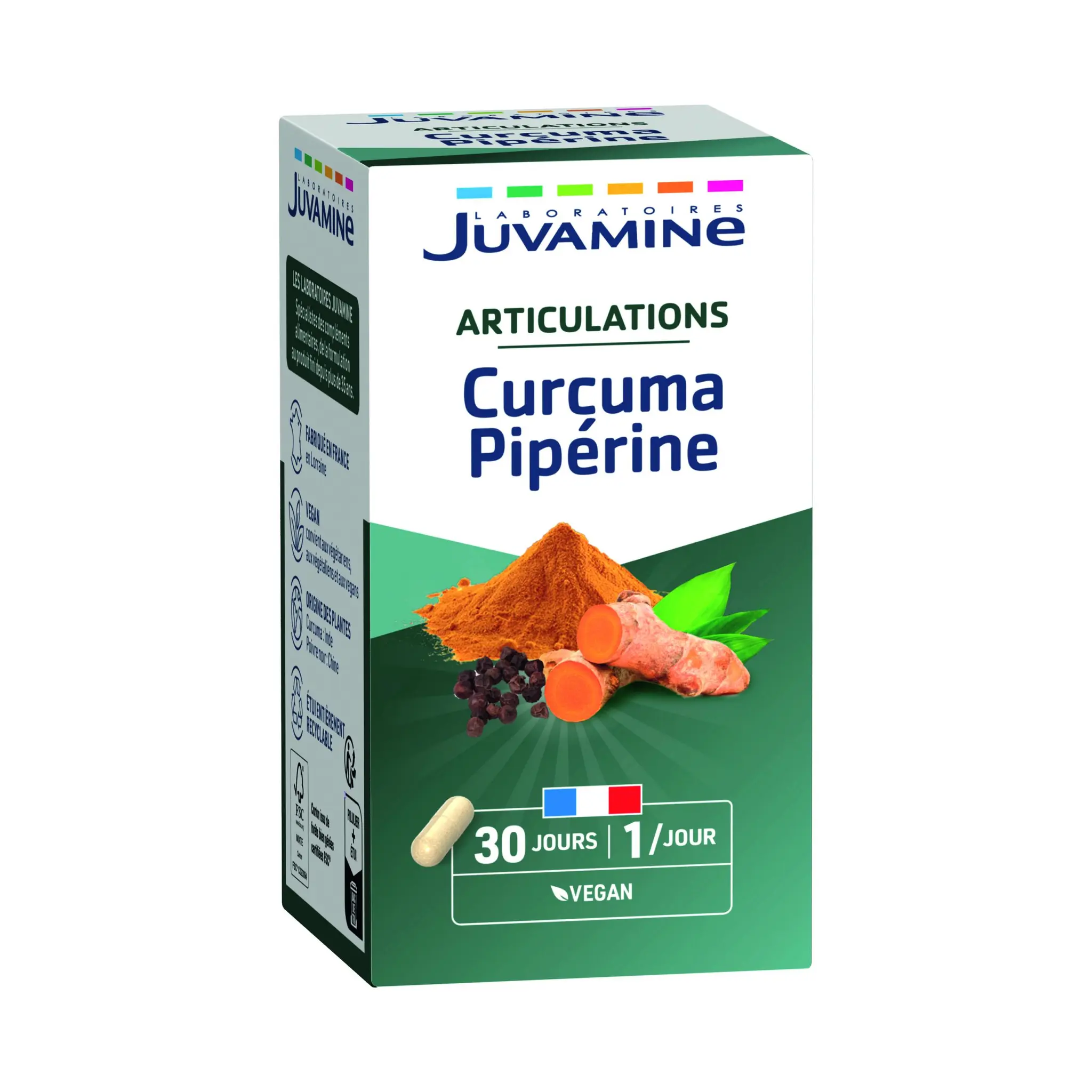 JUVAMINE Complément Curcuma pipérine pour les articulations en gélules