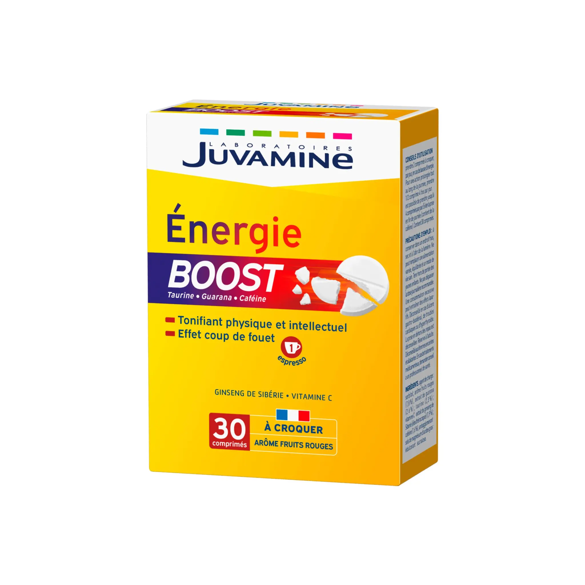 JUVAMINE Comprimés à croquer Boost energie avec caféine taurine et guarana
