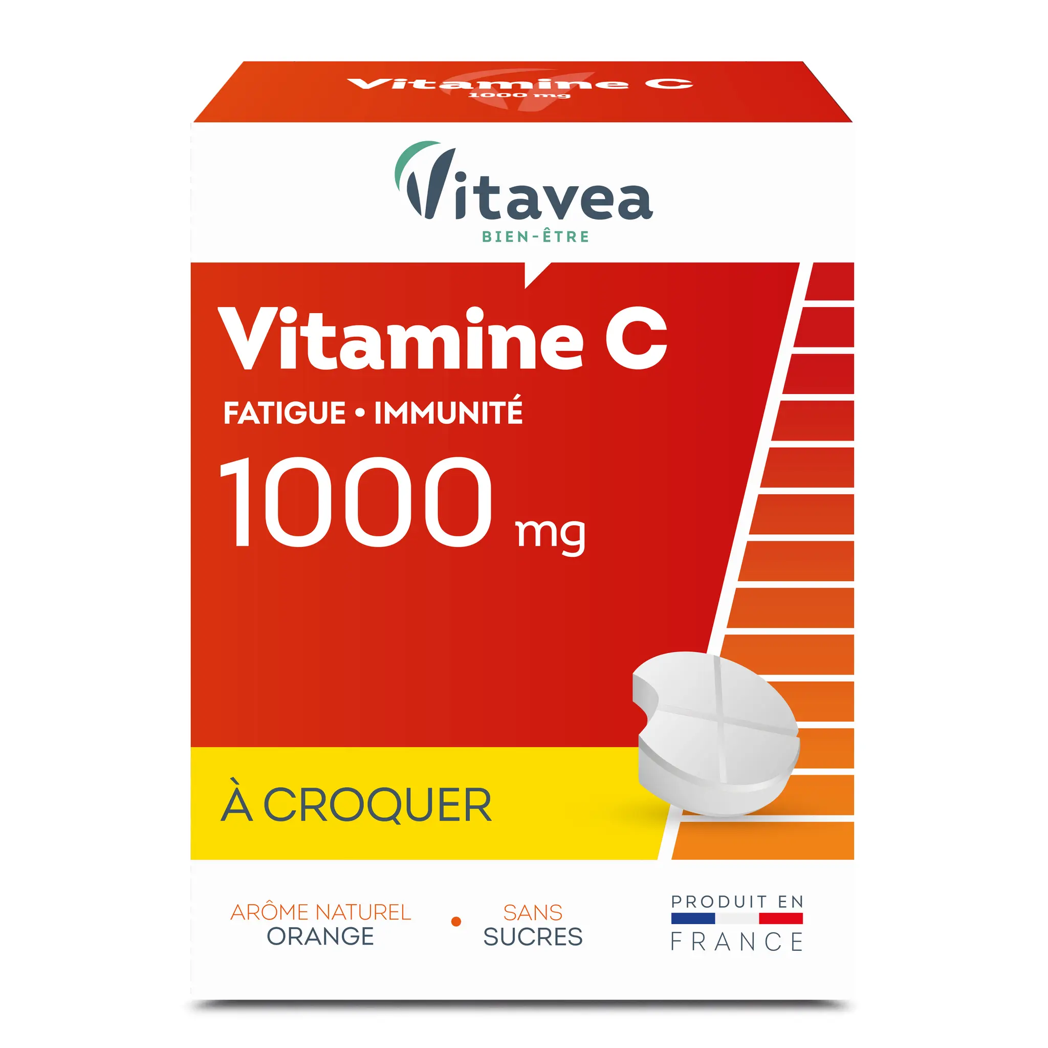 VITAVEA Comprimé à croquer vitamine C fatigue immunité arôme orange