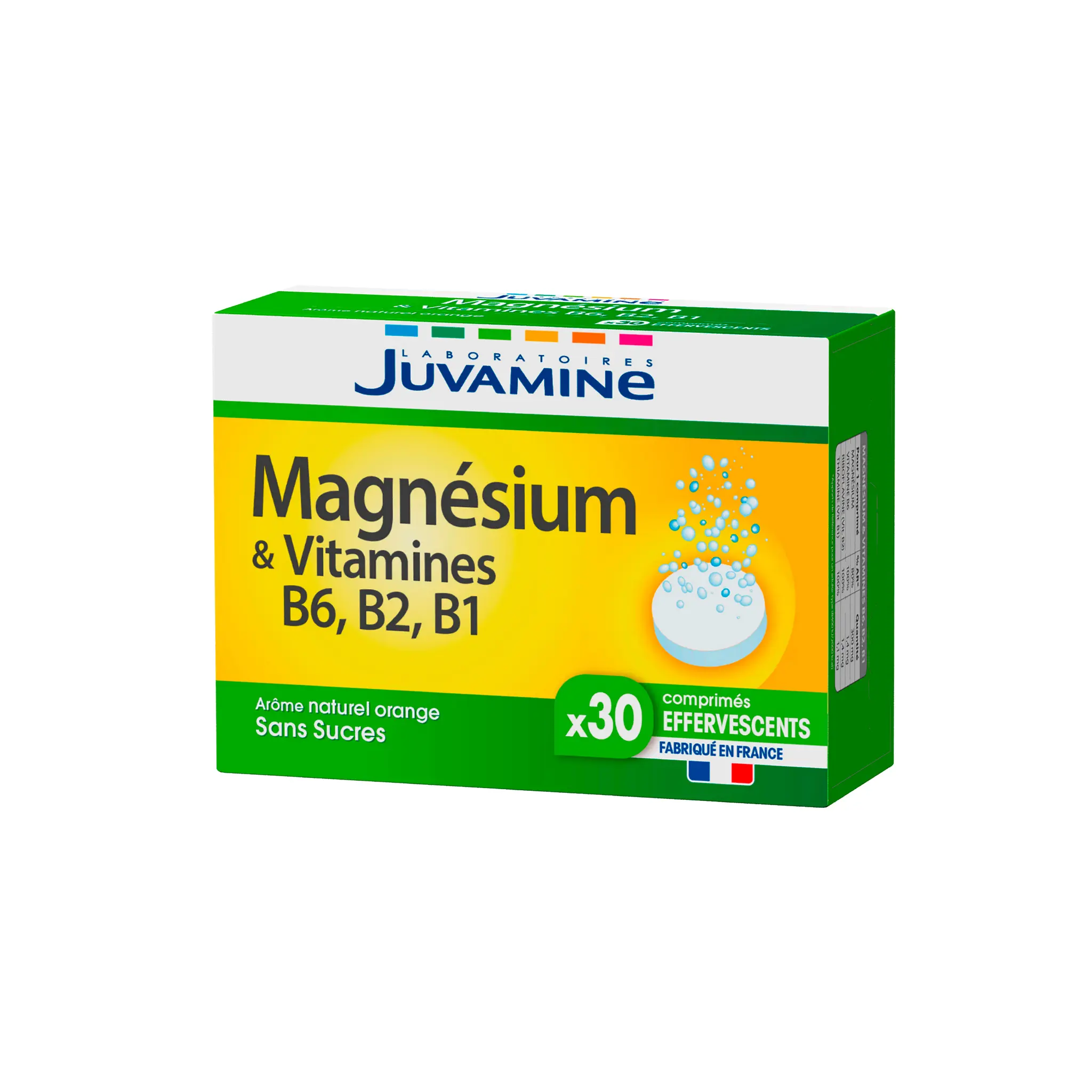 JUVAMINE Comprimés effervescents magnésium et vitamines sans sucres arôme orange naturel