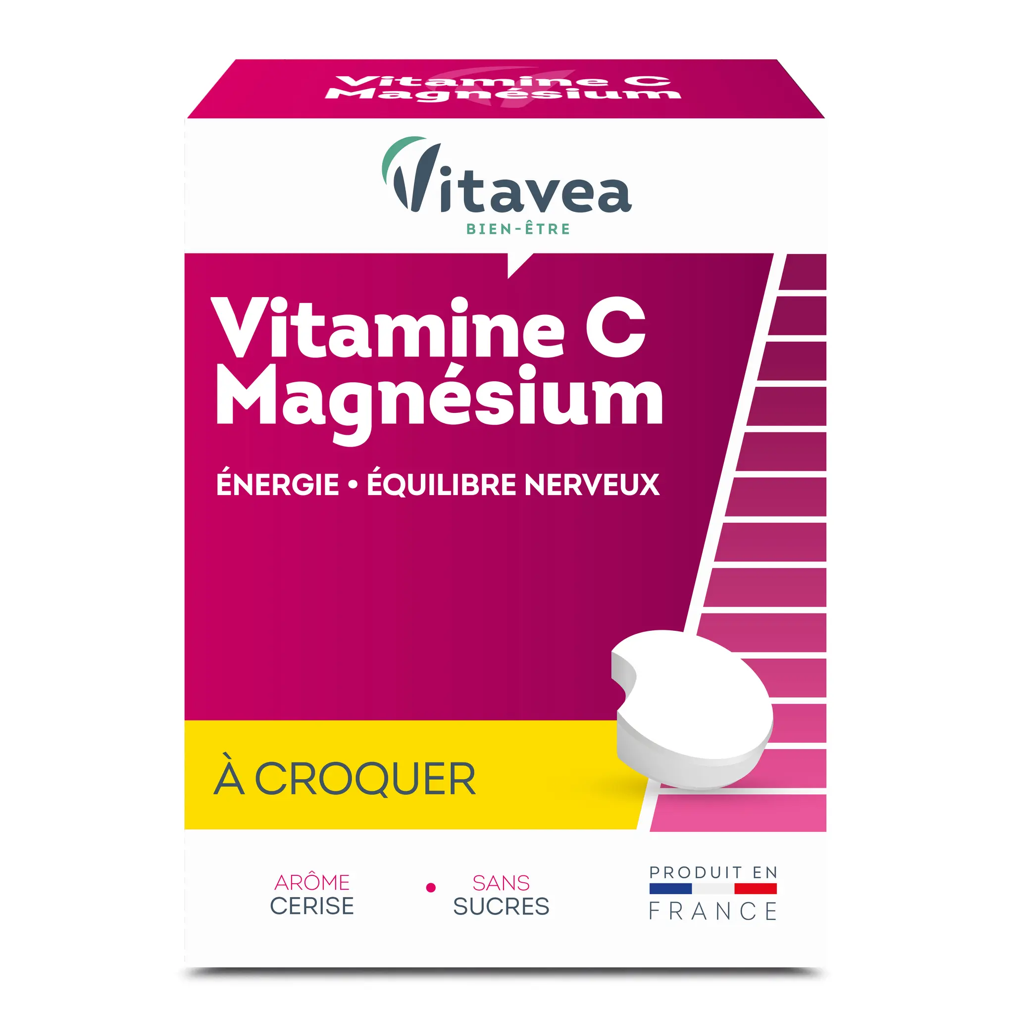 VITAVEA Comprimé à croquer vitamine C magnésium arôme cerise