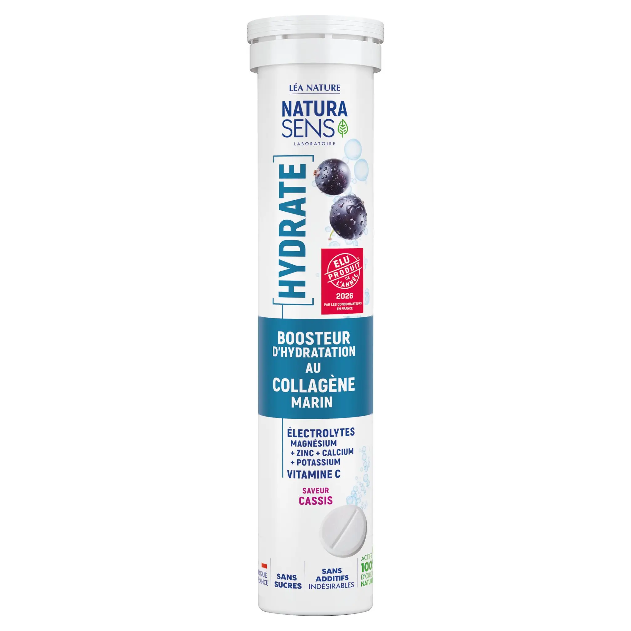 NATURASENS Booster d'hydratation au collagène marin en pastilles saveur cassis