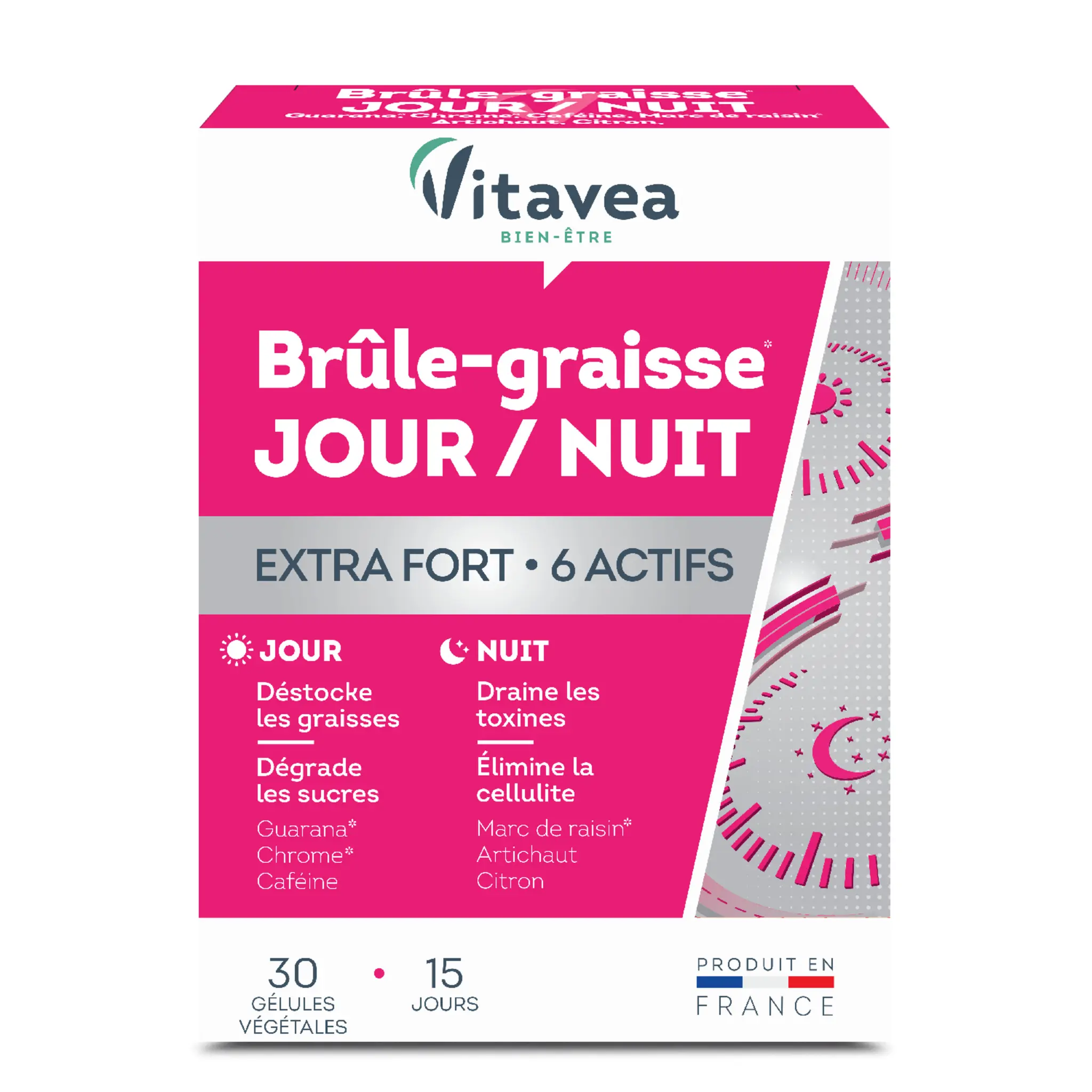 VITAVEA Gélules brûle graisse jour/nuit Extra fort 6 actifs