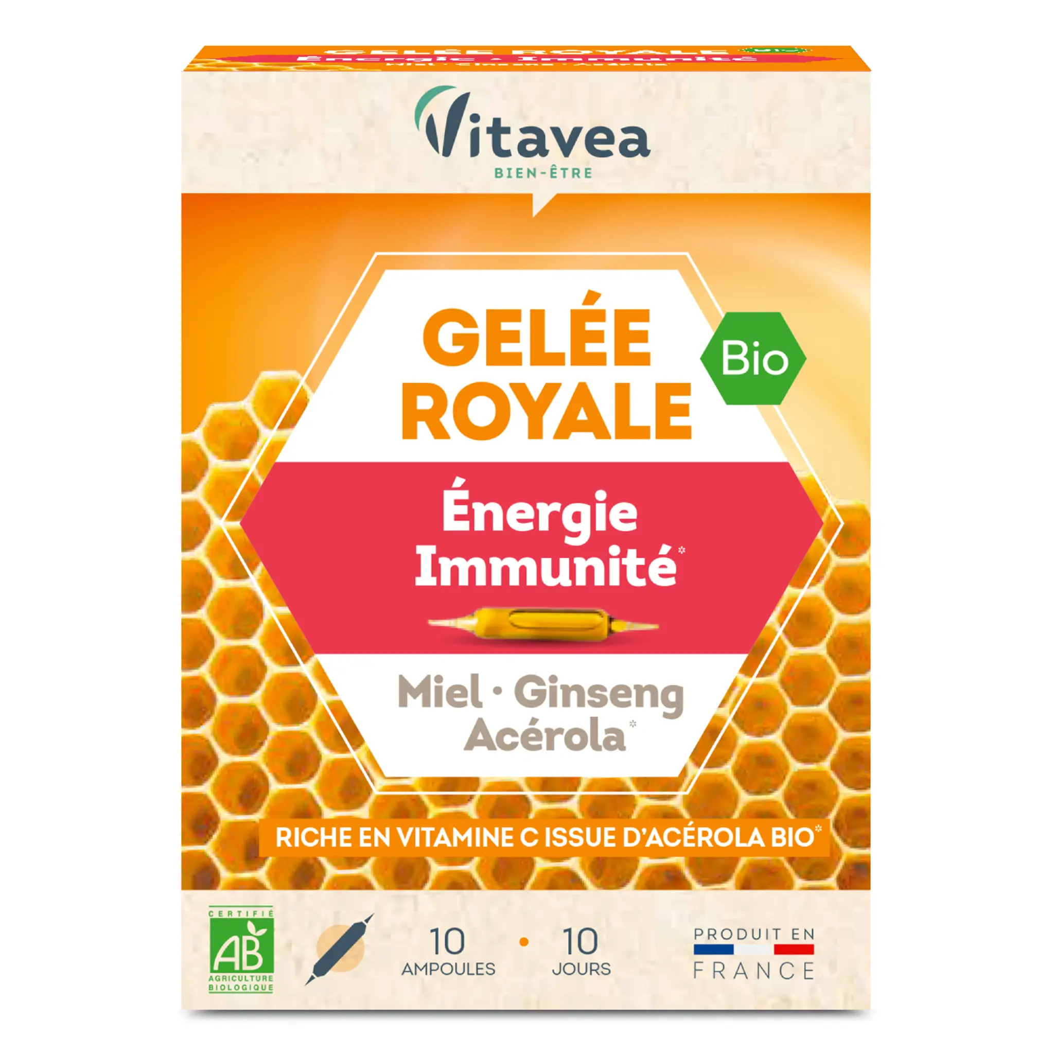 VITAVEA Gelée royale énergie immunité au miel ginseng acérola bio