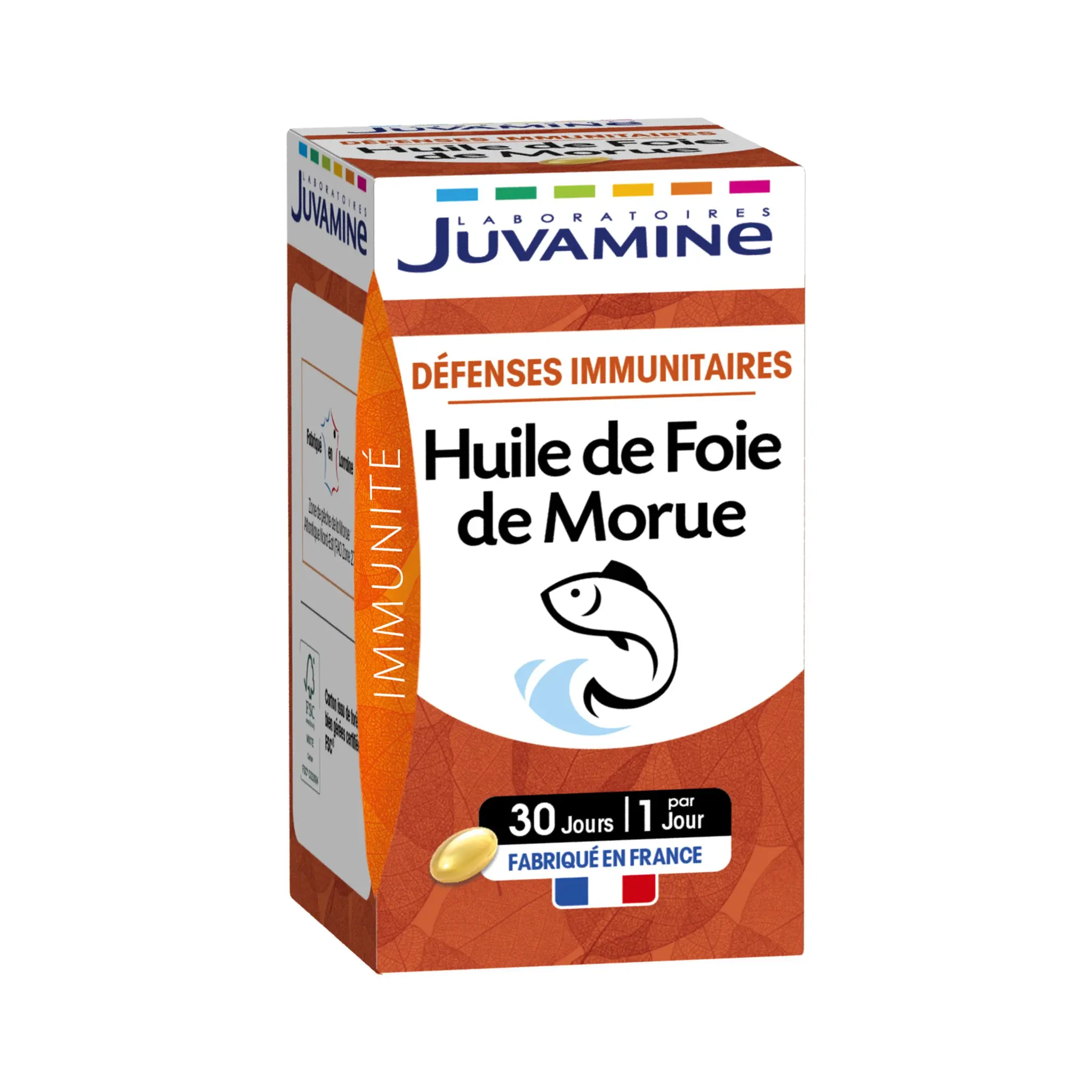 JUVAMINE Complément Huile de foie de morue Défense immunitaire en capsules