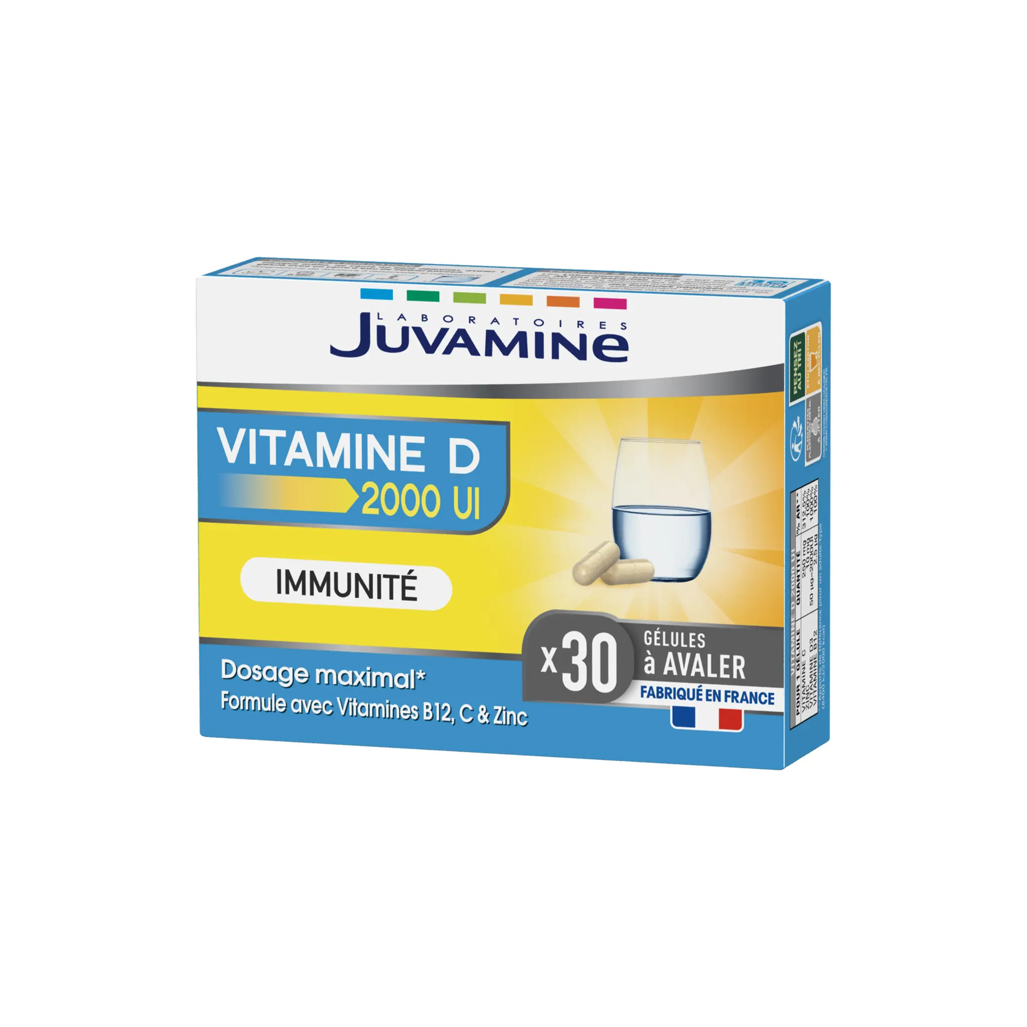 JUVAMINE Vitamine D 2000 UI immunité en gélule