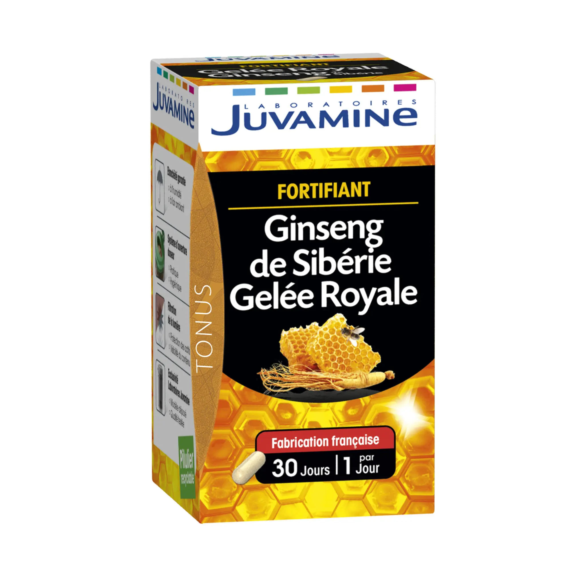 JUVAMINE Fortifiant au ginseng de Sibérie gelée royale en gélules