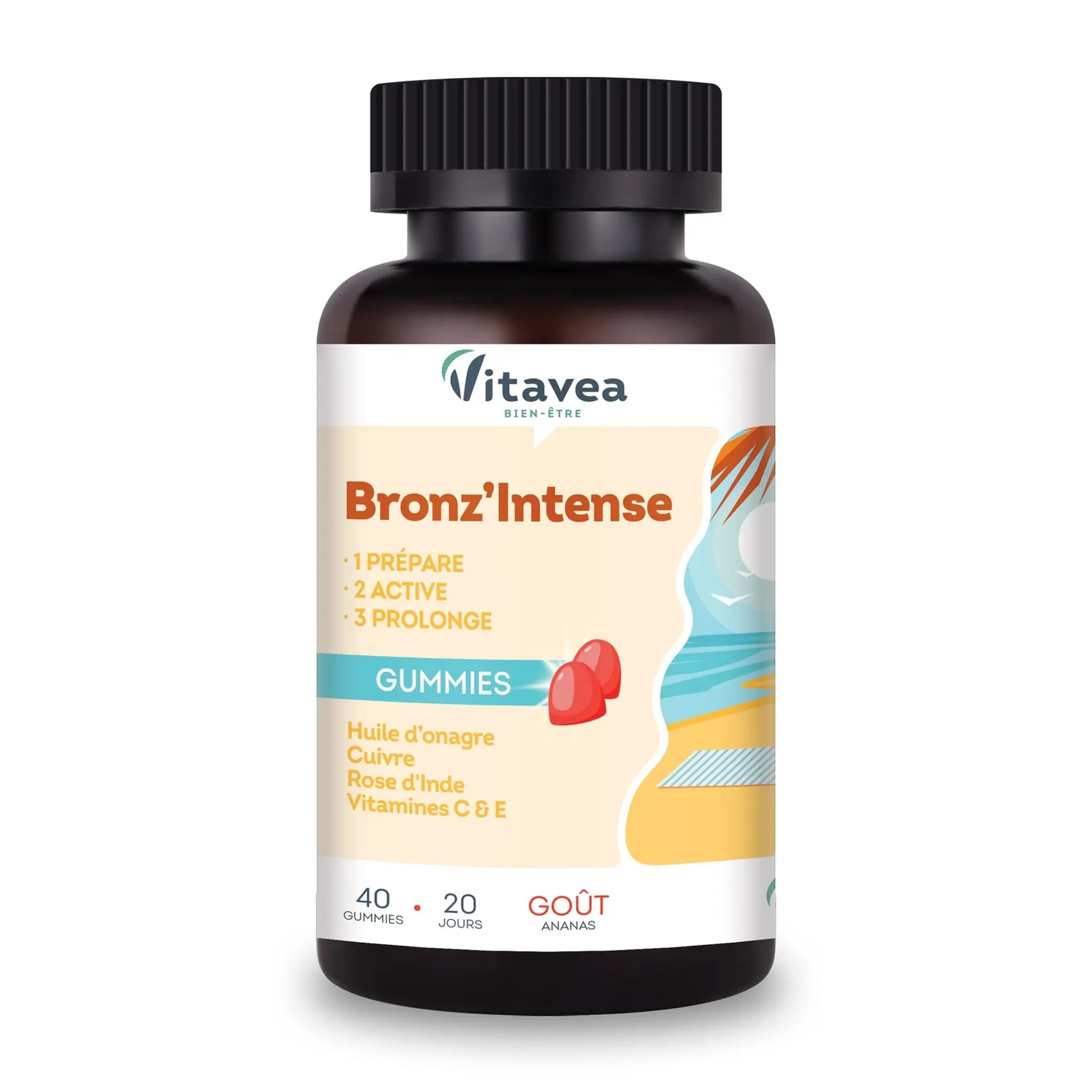 VITAVEA Complément Bronz'Intense goût ananas