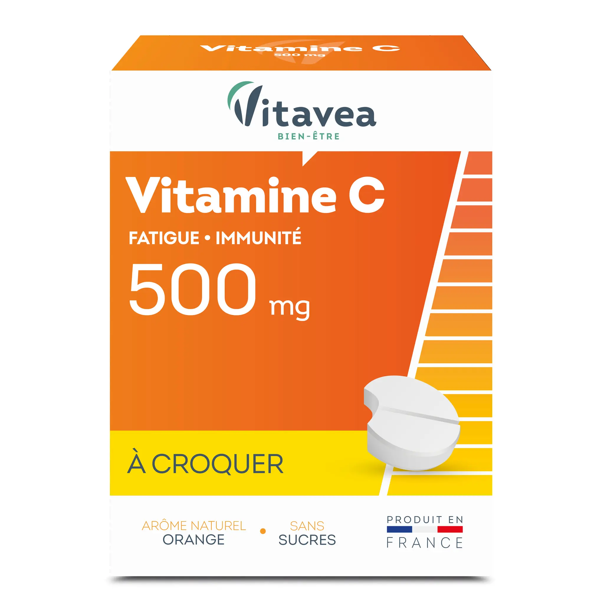 VITAVEA Comprimé à croquer vitamine C fatigue immunité arôme orange