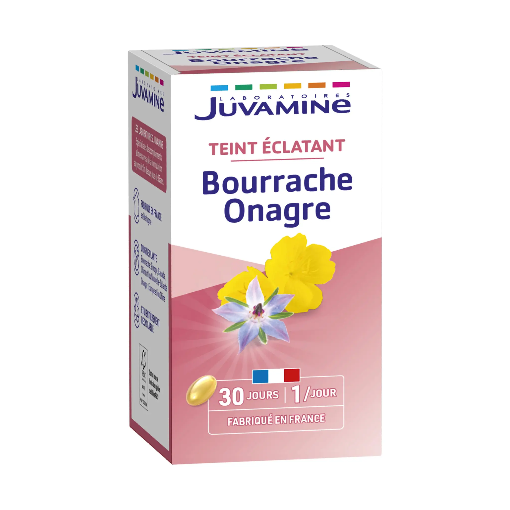 JUVAMINE Complément bourrache onagre teint éclatant en capsules