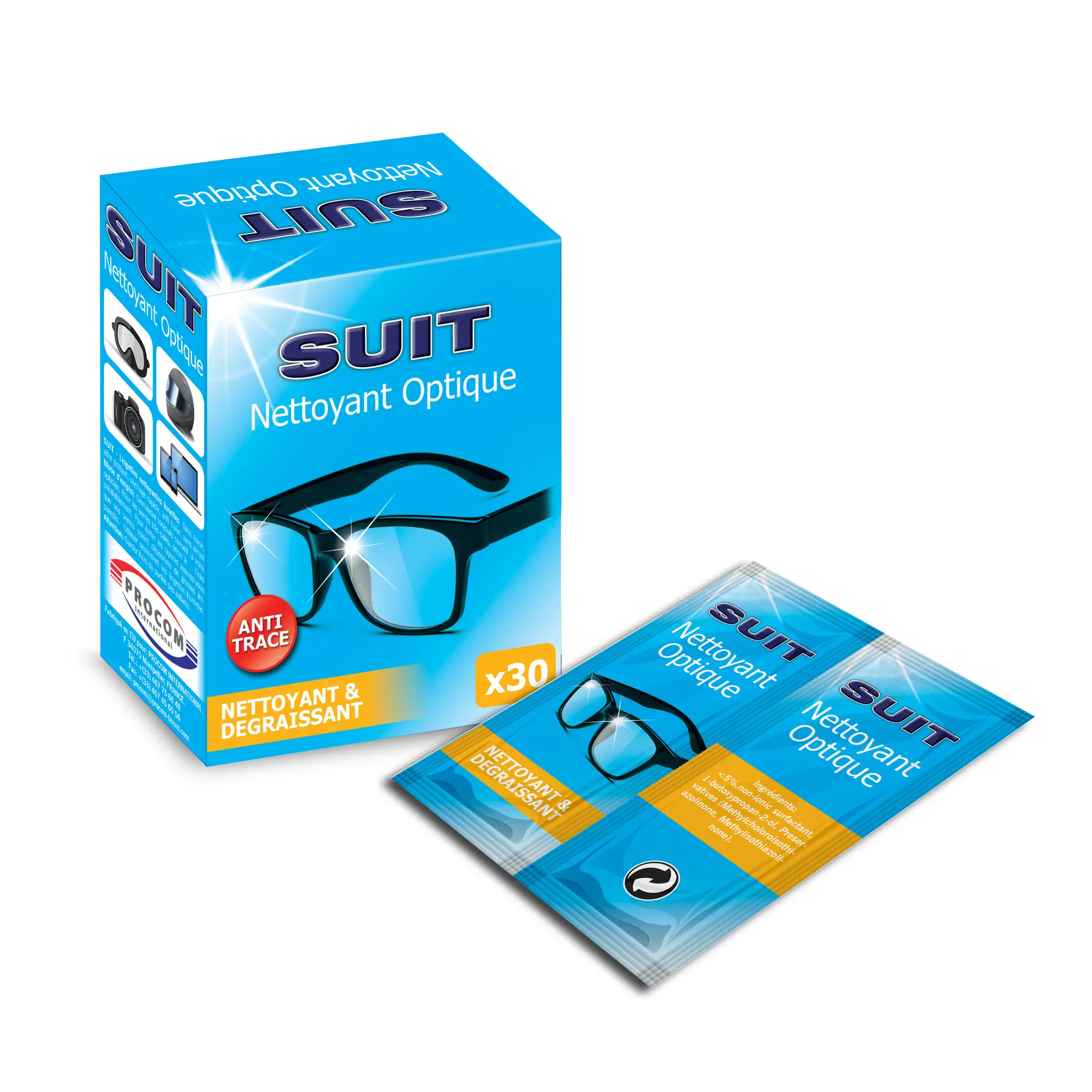 SUIT Lingettes nettoyant optique