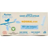 AUCHAN BETTER LIFE Tampons sans applicateur bio normal