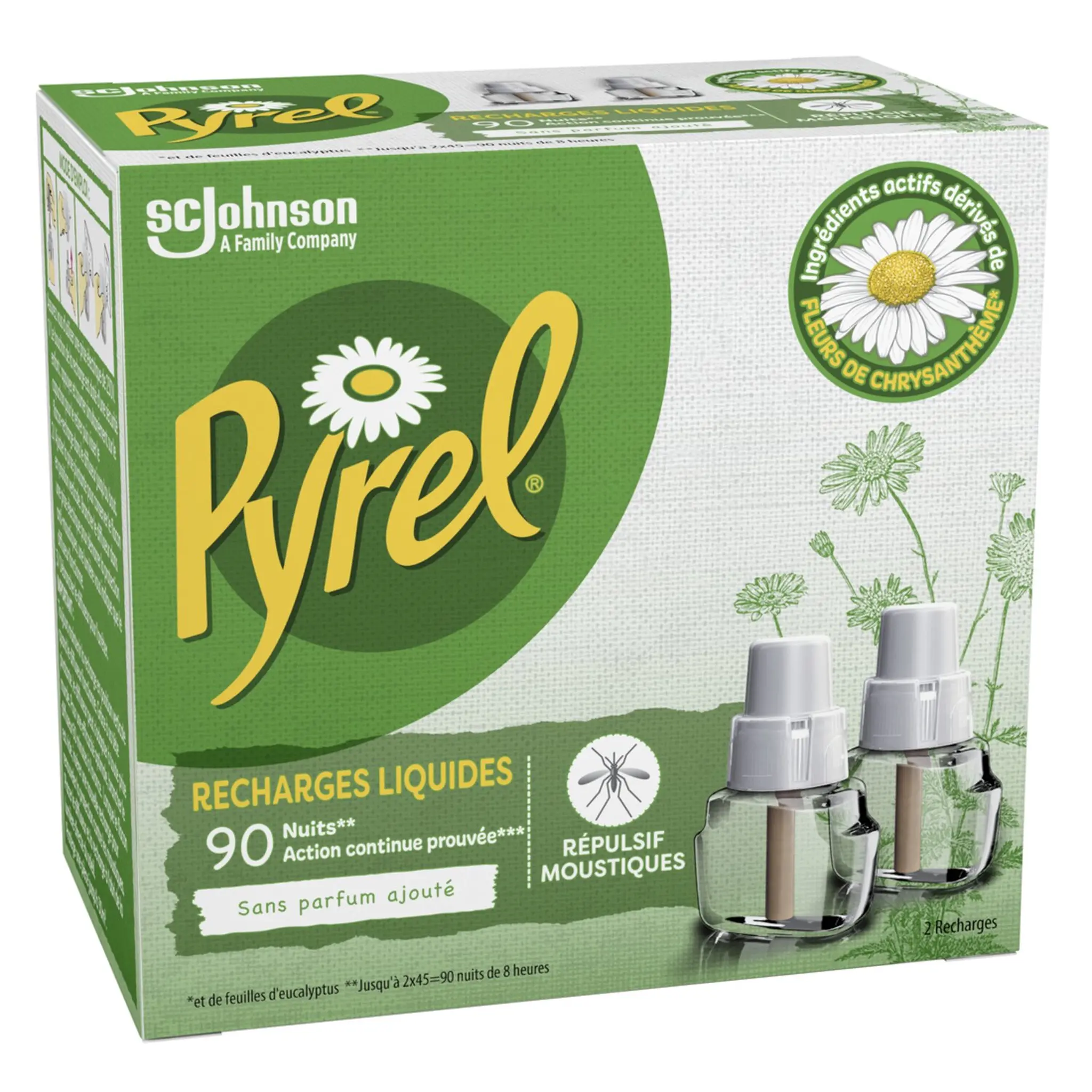 PYREL Recharges liquides anti-moustiques sans parfum ajouté